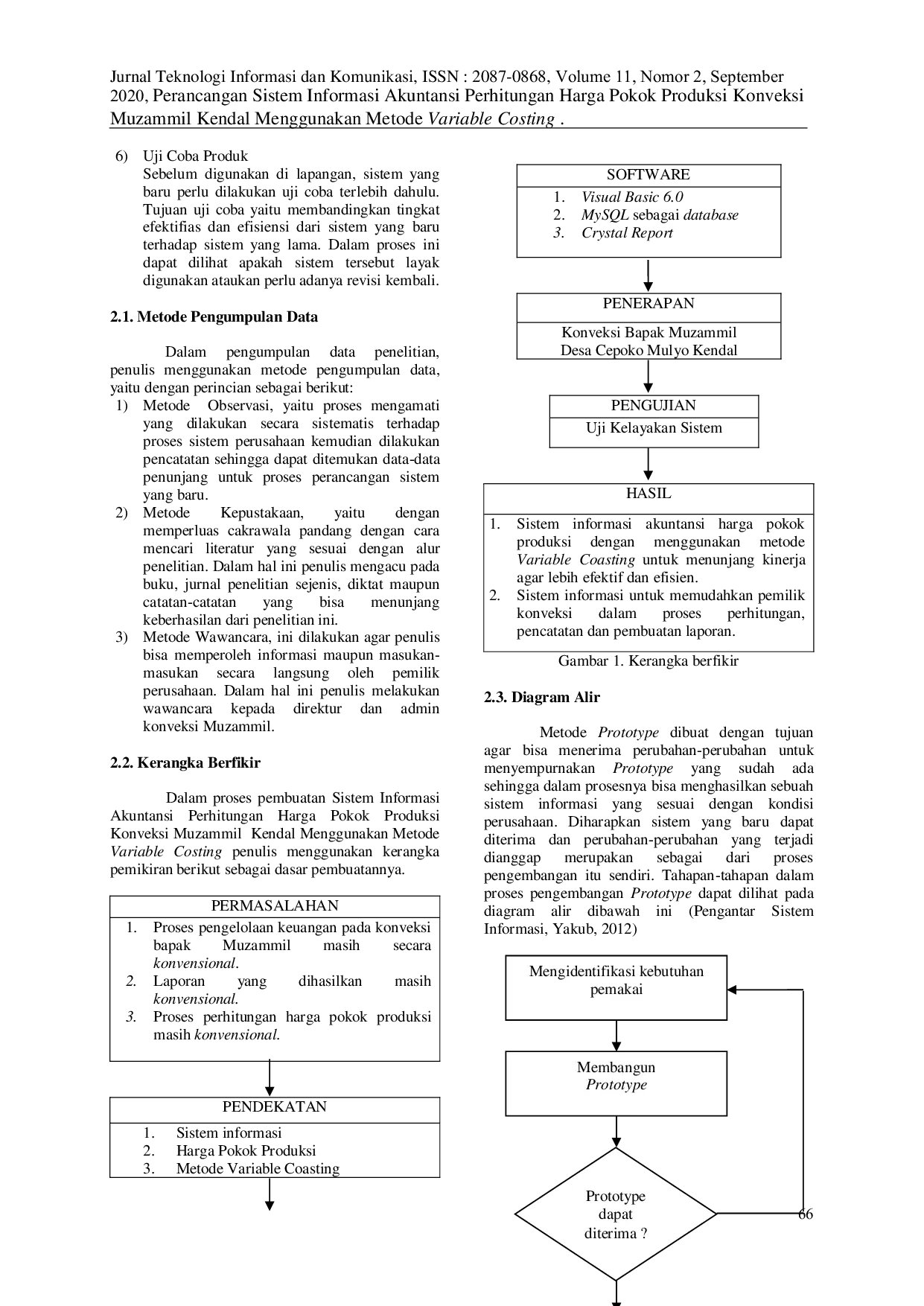 JURIS Perancangan Sistem Informasi Akuntansi Perhitungan Harga Pokok Produksi Konveksi Muzammil Kendal Menggunakan Metode Variable Costing