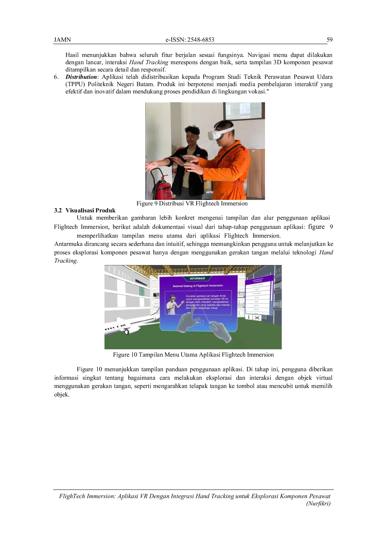 JURIS FlighTech Immersion VR App With Hand Tracking Integration for Aircraft Component Exploration