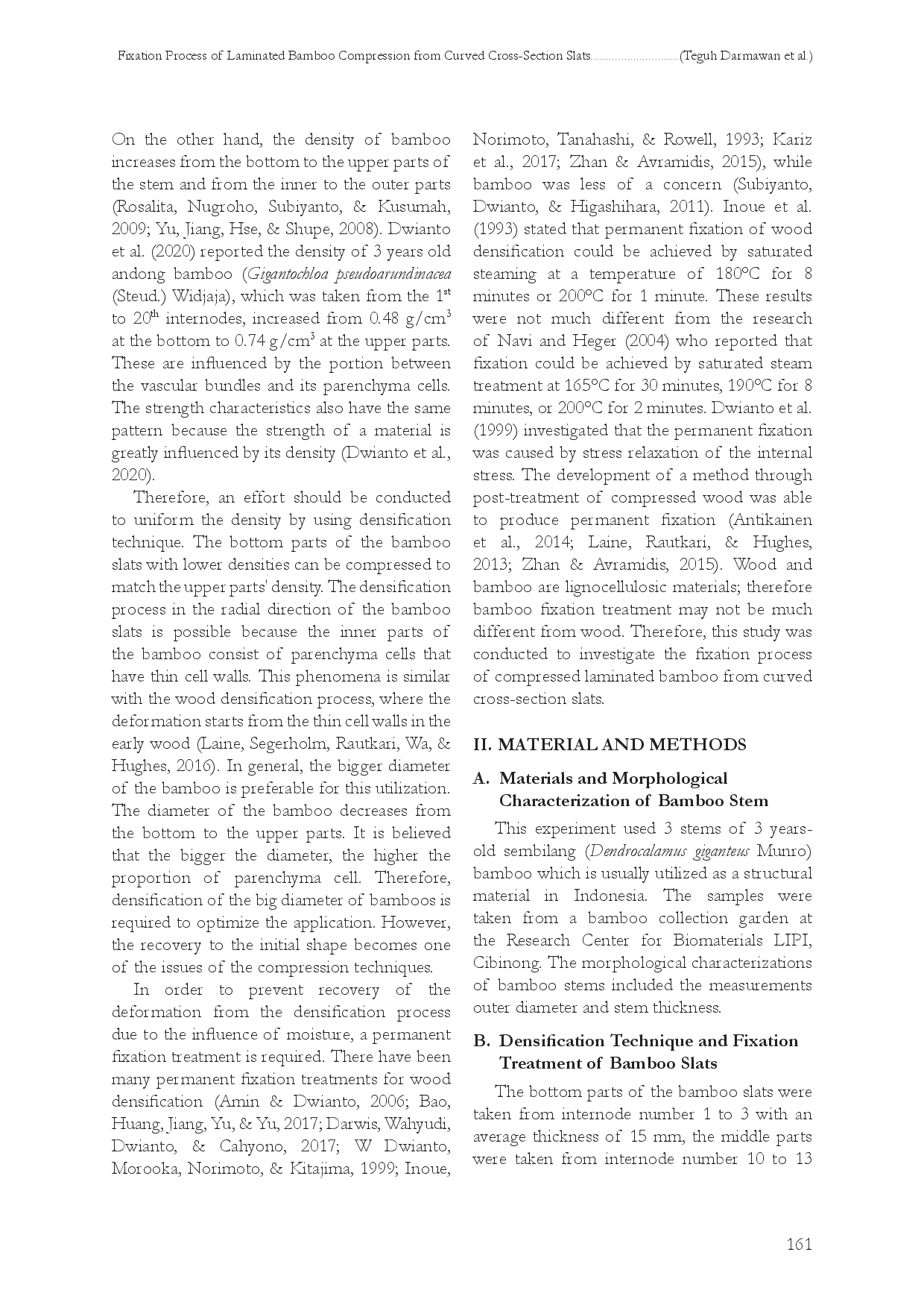 juris Fixation Process of Laminated Bamboo Compression From Curved Cross Section Slats