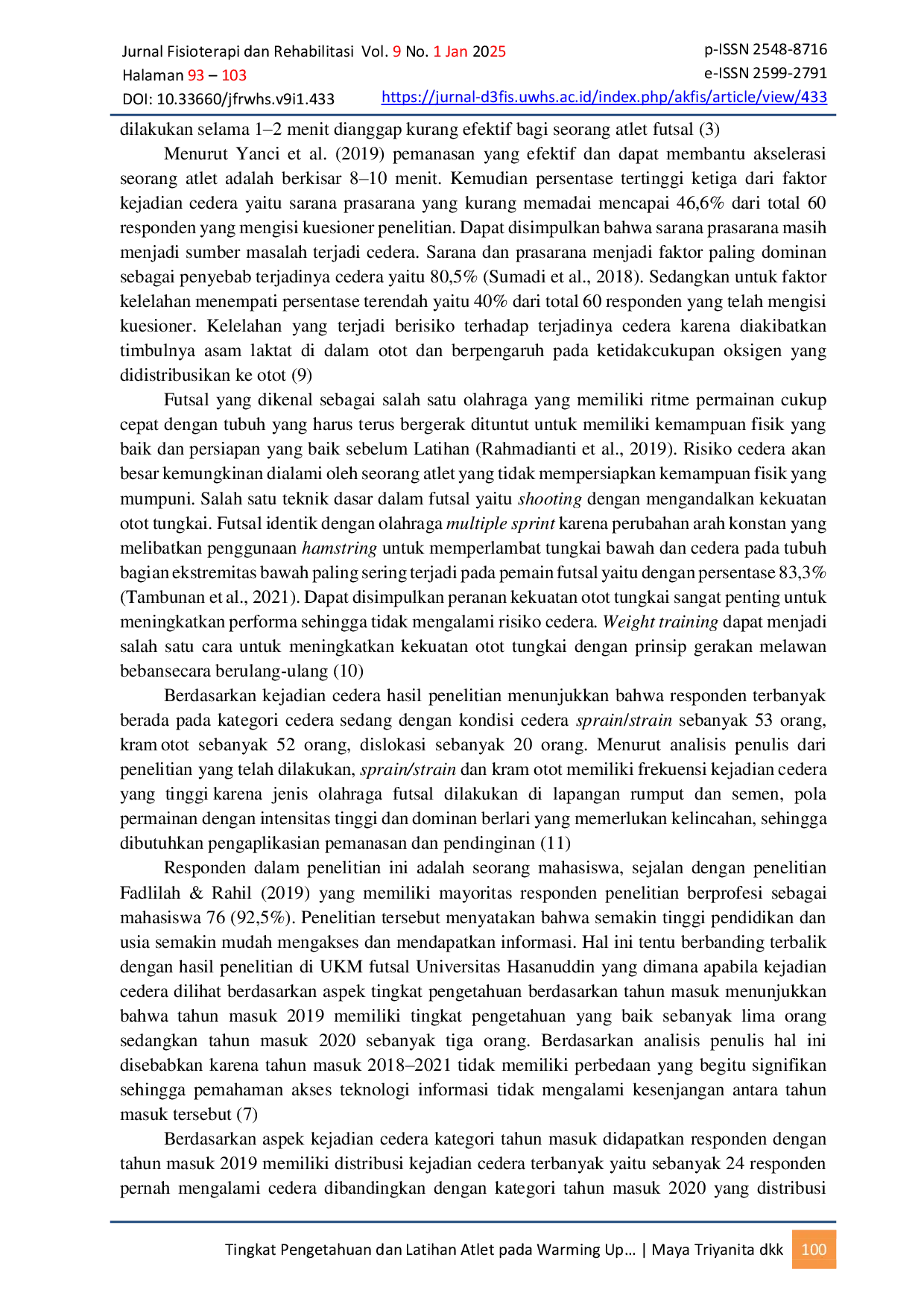 JURIS Perbedaan Tingkat Aktivitas Fisik Terhadap Keluhan Muskuloskeletal dan Kualitas Hidup Wanita Menopause