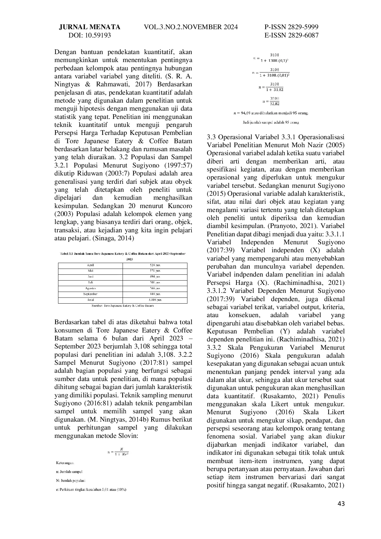 JURIS Pengaruh Persepsi Harga Terhadap Keputusan Pembelian Di Tore Japanese Eatery Coffee Batam