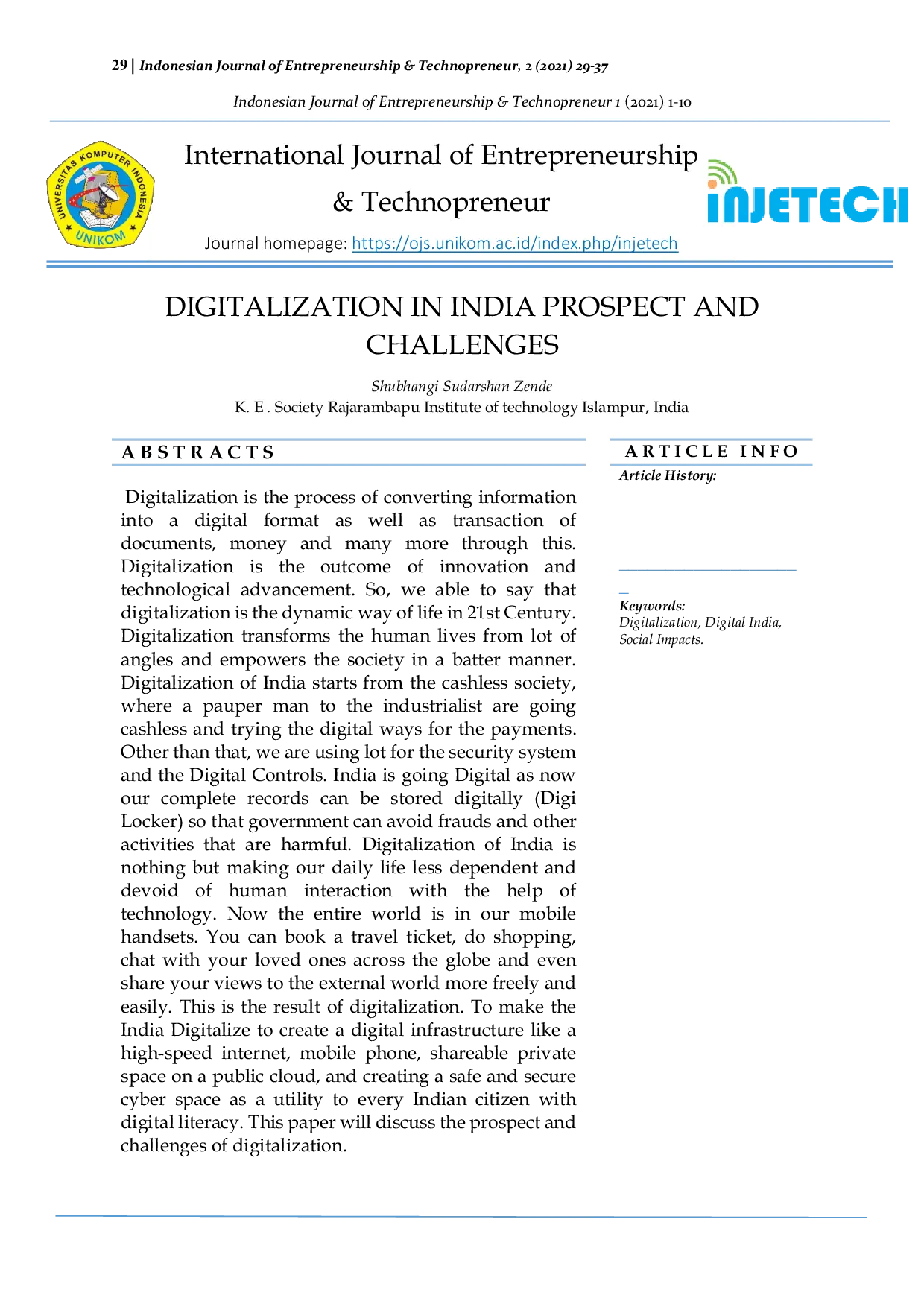 JURIS Digitalization In India Prospect And Challenges