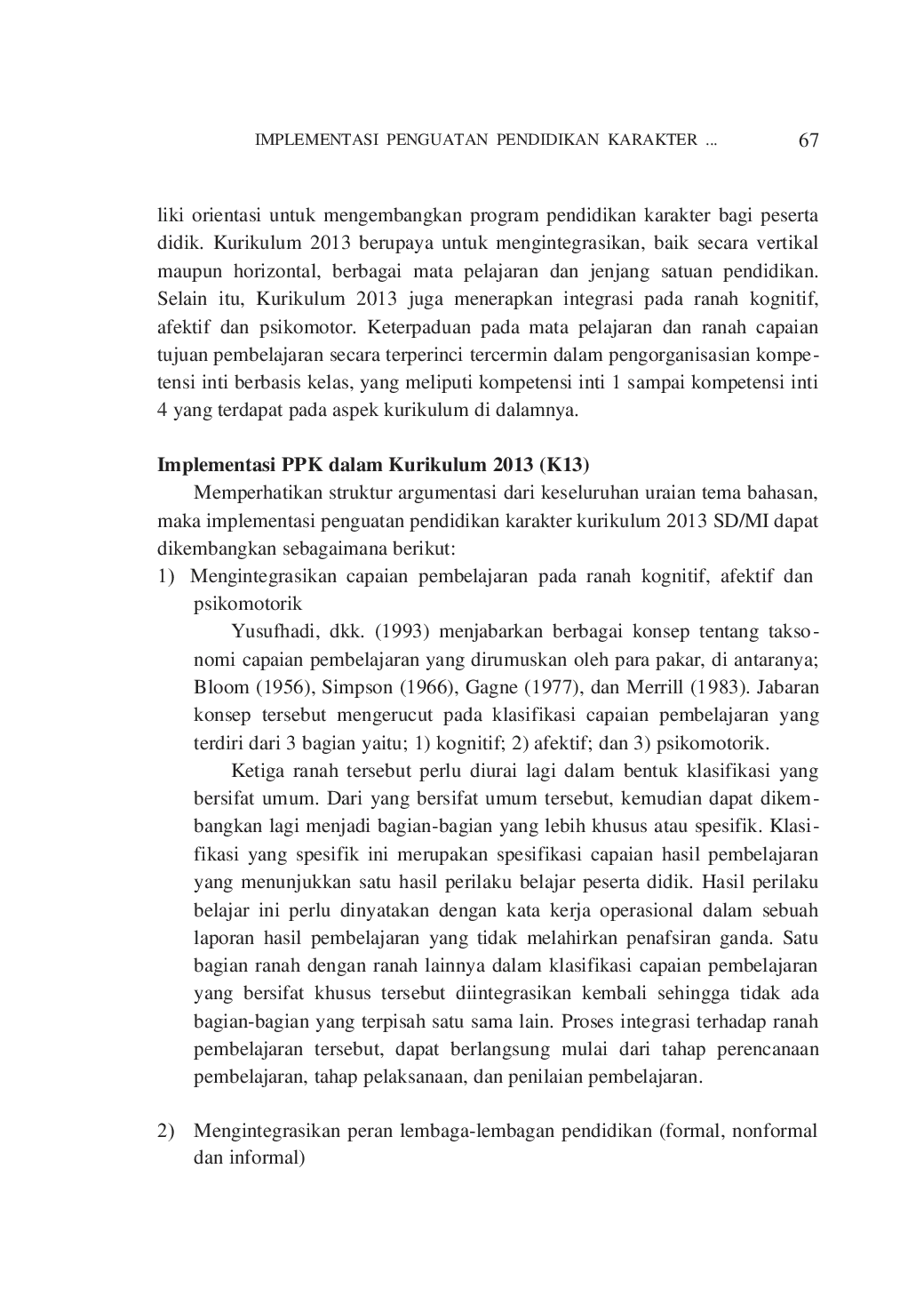 JURIS Implementation of Character Education Strengthening in Curriculum 2013 for SD MI