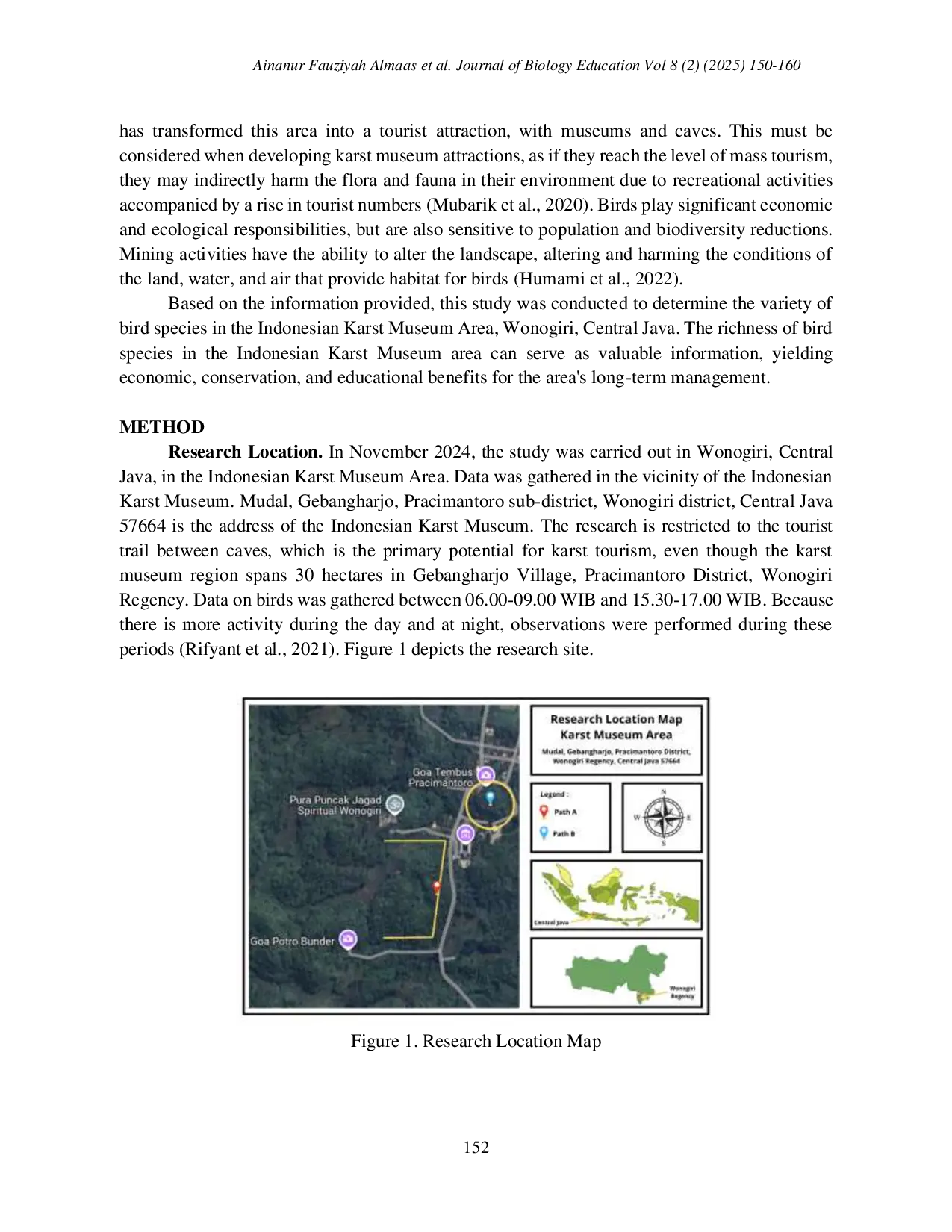 JURIS Bird Diversity in the Indonesian Karst Museum Area Wonogiri Central Java