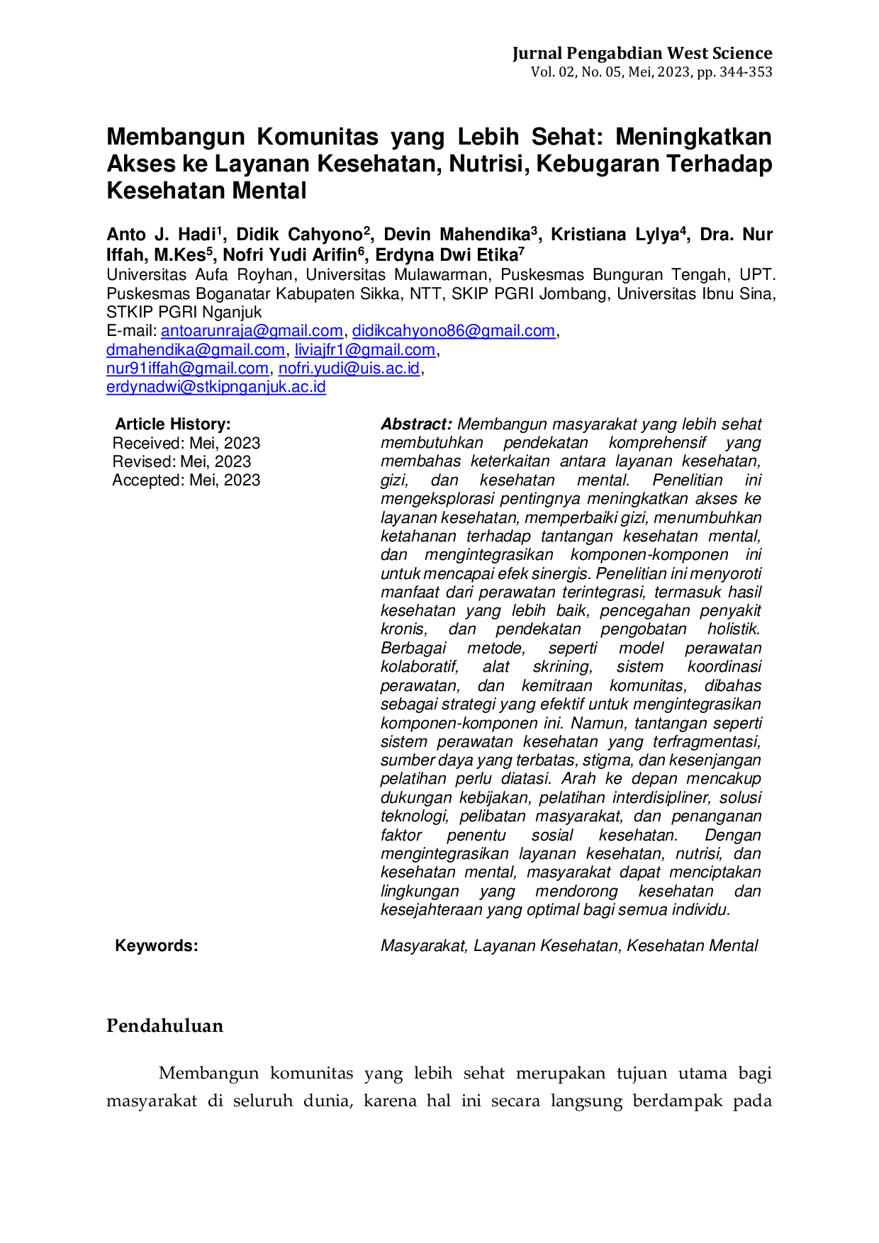 JURIS Membangun Komunitas yang Lebih Sehat Meningkatkan Akses ke Layanan Kesehatan Nutrisi Kebugaran Terhadap Kesehatan Mental