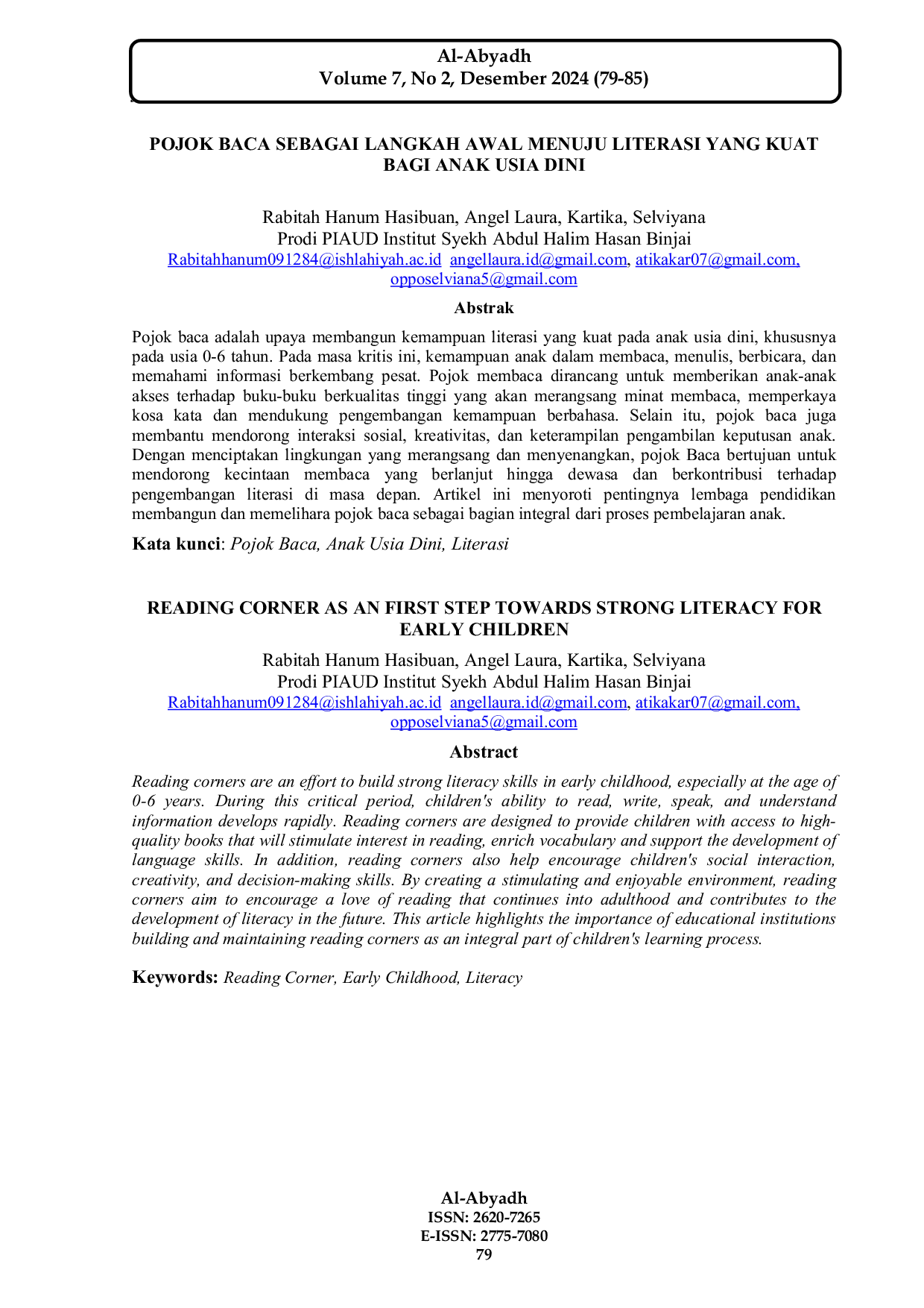 JURIS Pojok Baca Sebagai Langkah Awal Menuju Literasi yang Kuat Bagi Anak Usia Dini