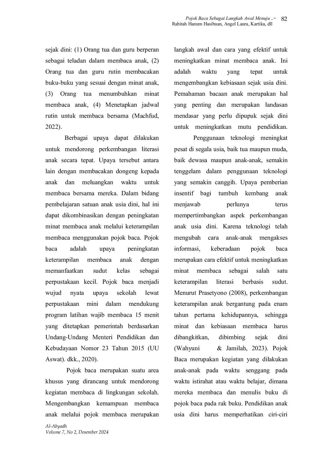 JURIS Pojok Baca Sebagai Langkah Awal Menuju Literasi yang Kuat Bagi Anak Usia Dini