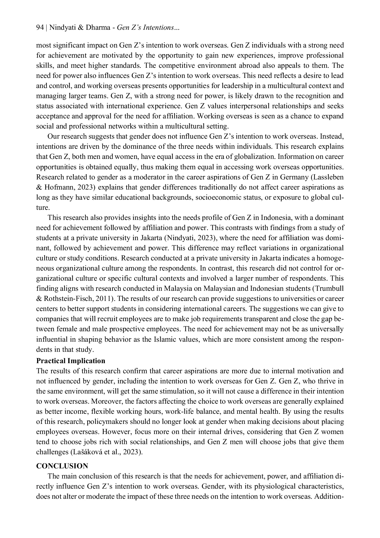JURIS Gen Z s Intentions to Work Overseas The Impact of Need for Achievement Affiliation and Power with Gender as a Moderator