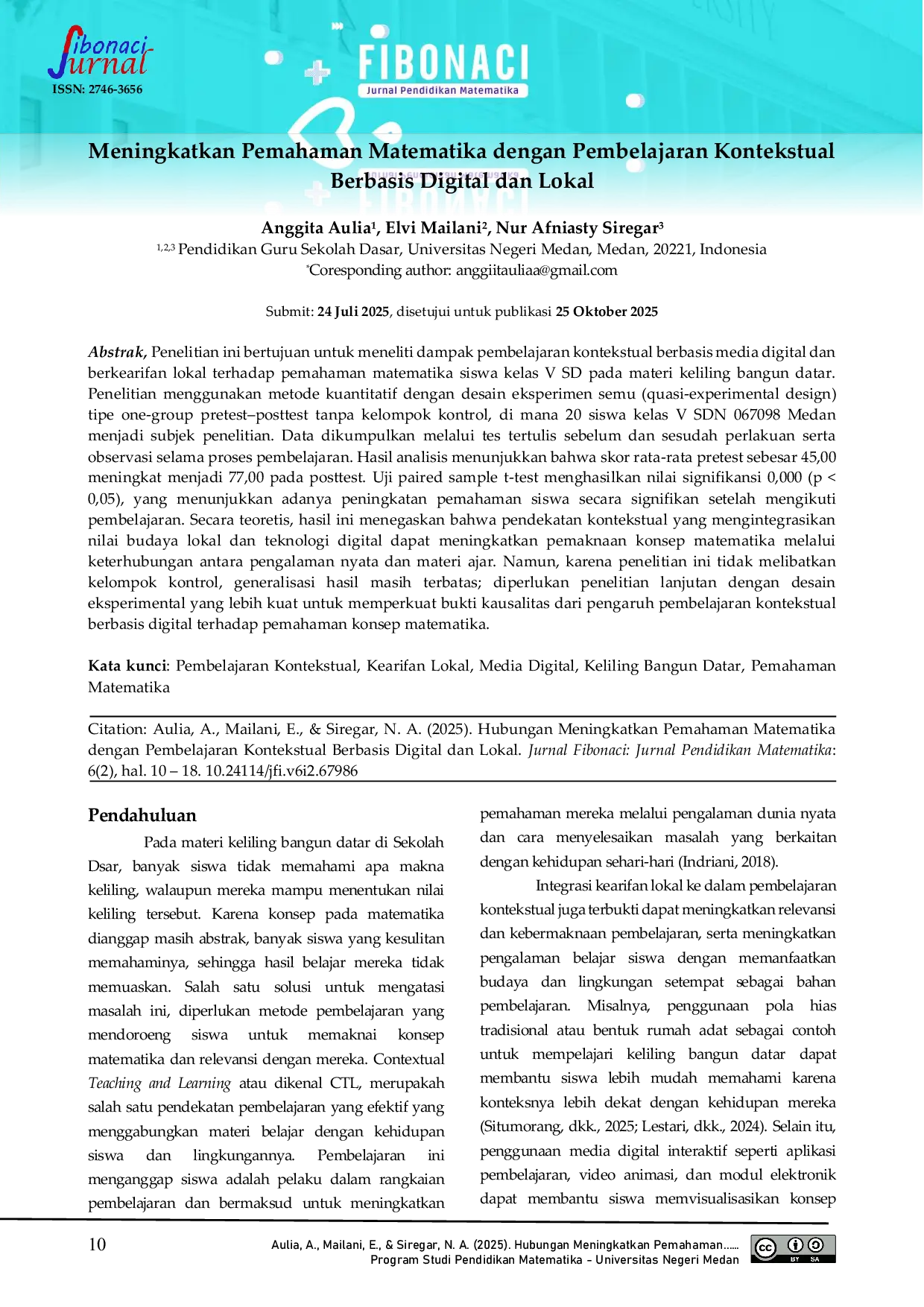 JURIS Meningkatkan Pemahaman Matematika dengan Pembelajaran Kontekstual Berbasis Digital dan Lokal