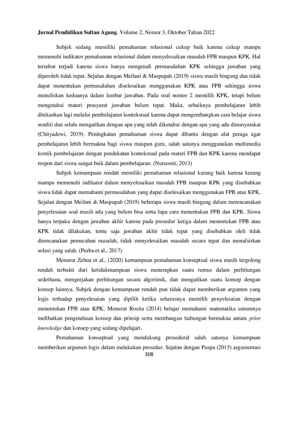 JURIS Analisis Pemahaman Relasional Siswa Sekolah Dasar dalam Menyelesaikan Masalah FPB Dan KPK