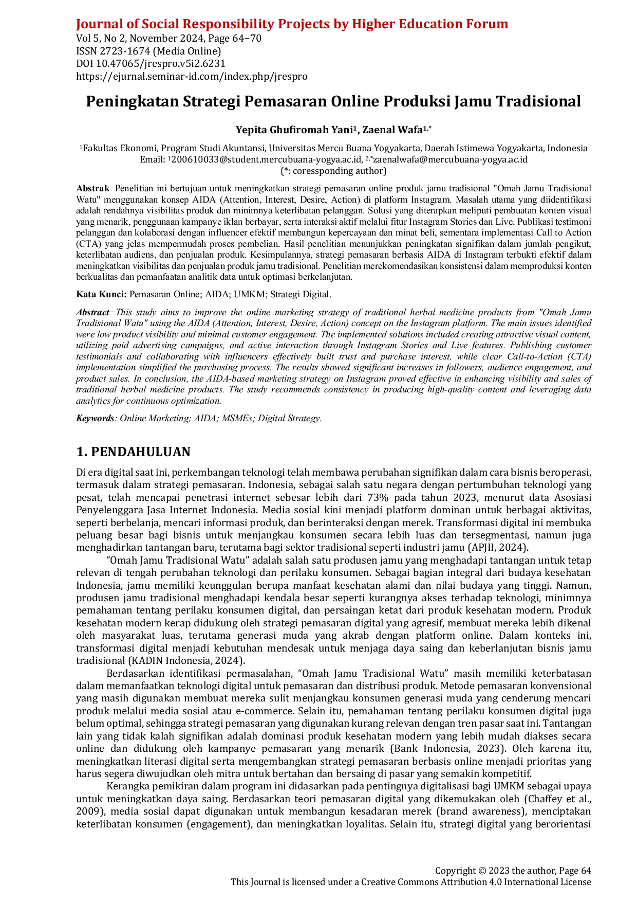 JURIS Peningkatan Strategi Pemasaran Online Produksi Jamu Tradisional