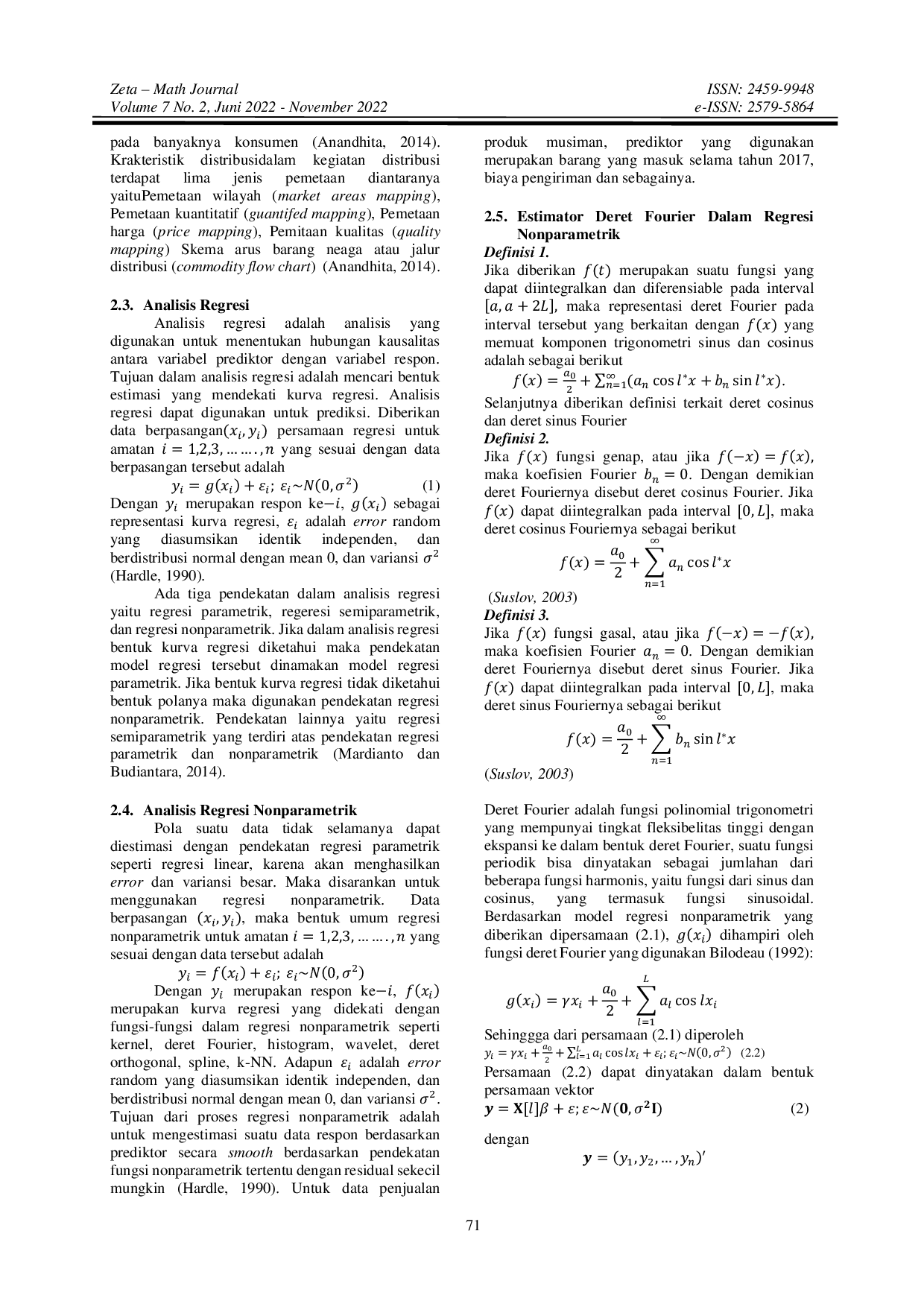 JURIS Estimator Deret Fourier Dalam Regresi Nonparametrik Dengan Penalti Untuk Perencanaan Penjualan Produk Musiman