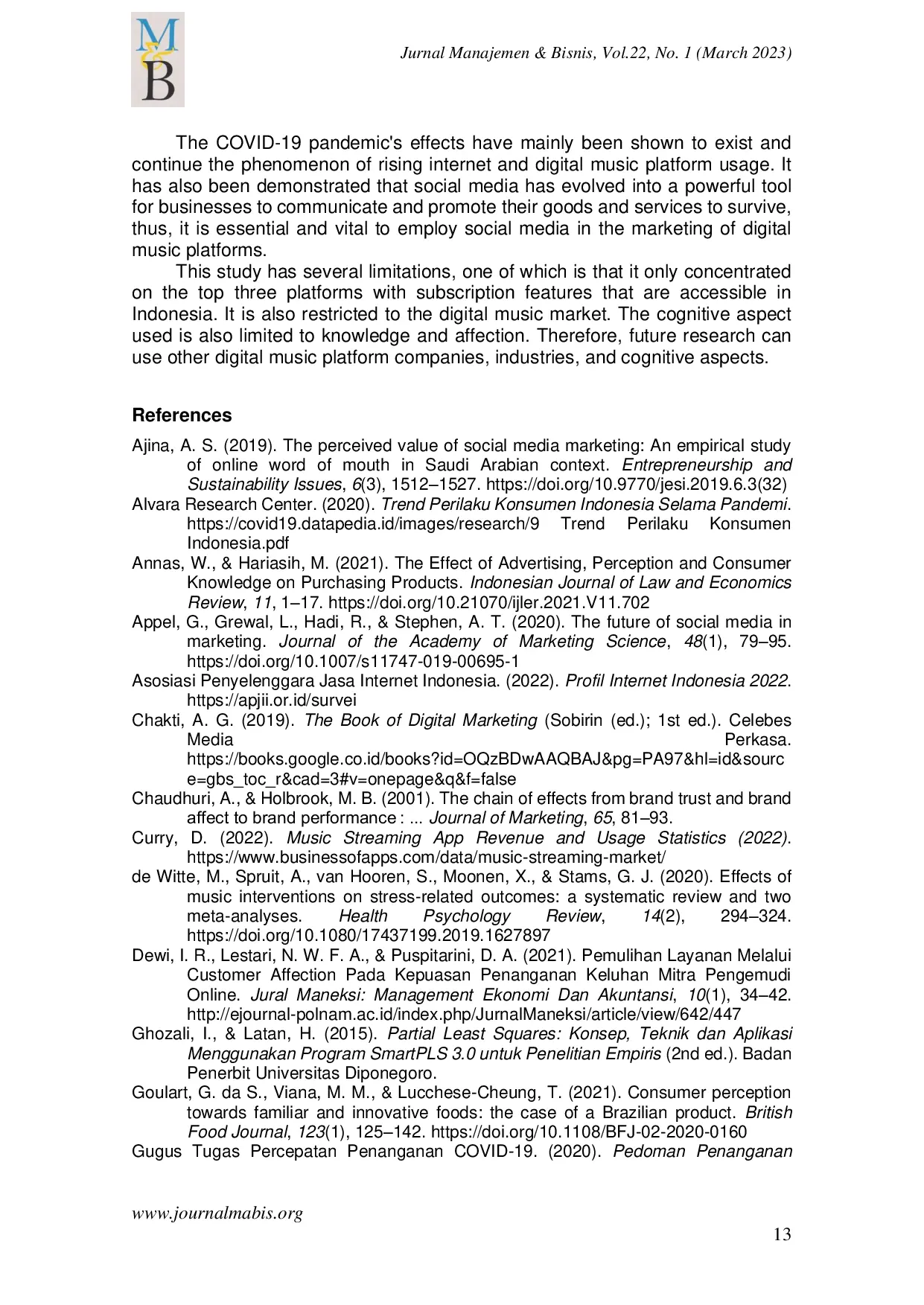 JURIS Effectiveness of Digital Music Platforms Social Media Interaction on Advertising Trust Using Cognitive Aspects