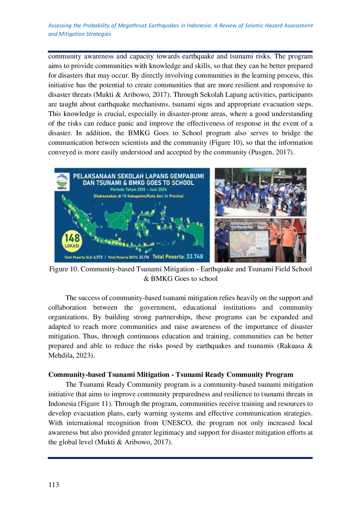 JURIS Assessing the Probability of Megathrust Earthquakes in Indonesia A Review of Seismic Hazard Assessment and Mitigation Strategies