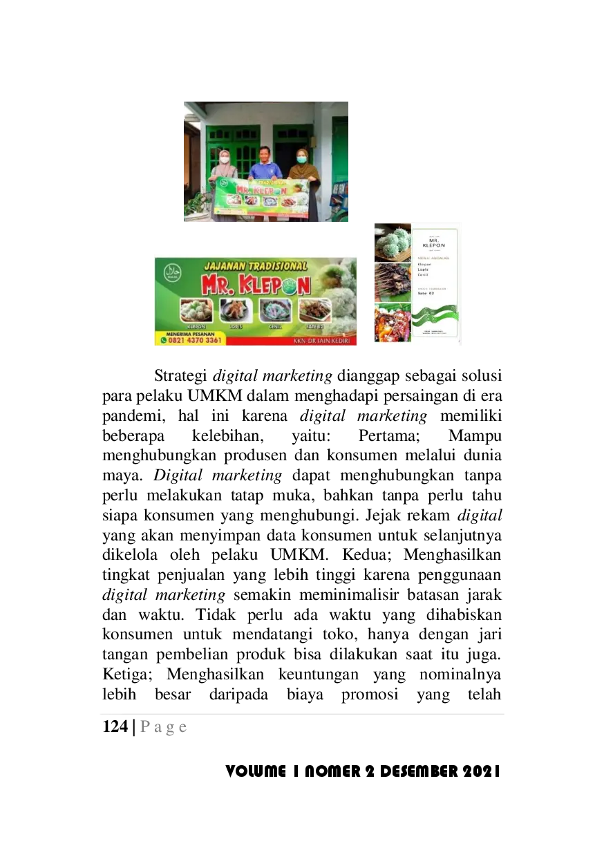 juris Strategi Pengembangan UMKM Melalui Digital Marketing Sebagai Peningkatan Pemasaran Di Masa Pandemi Covid 19