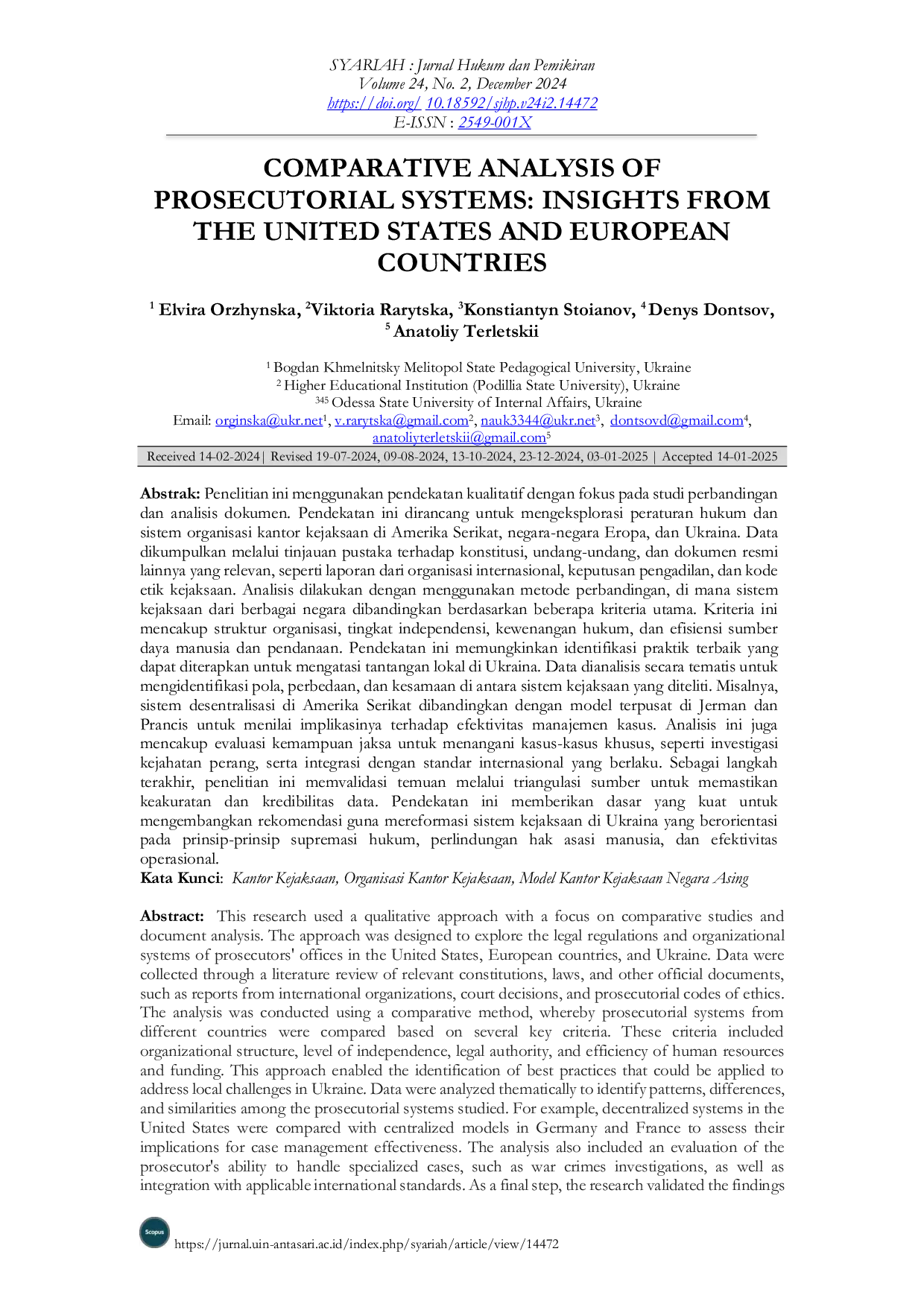 JURIS Analisis Perbandingan Sistem Penuntutan Perbandingan Hukum dari Amerika Serikat dan Negara negara Eropa