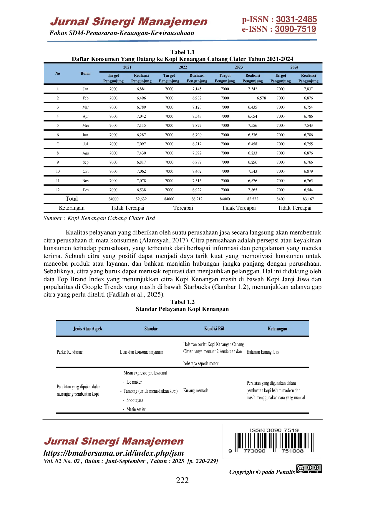 JURIS Pengaruh Kualitas Pelayanan Dan Citra Perusahaan Terhadap Kepuasan Konsumen Pada Kopi Kenangan Cabang Ciater Bsd