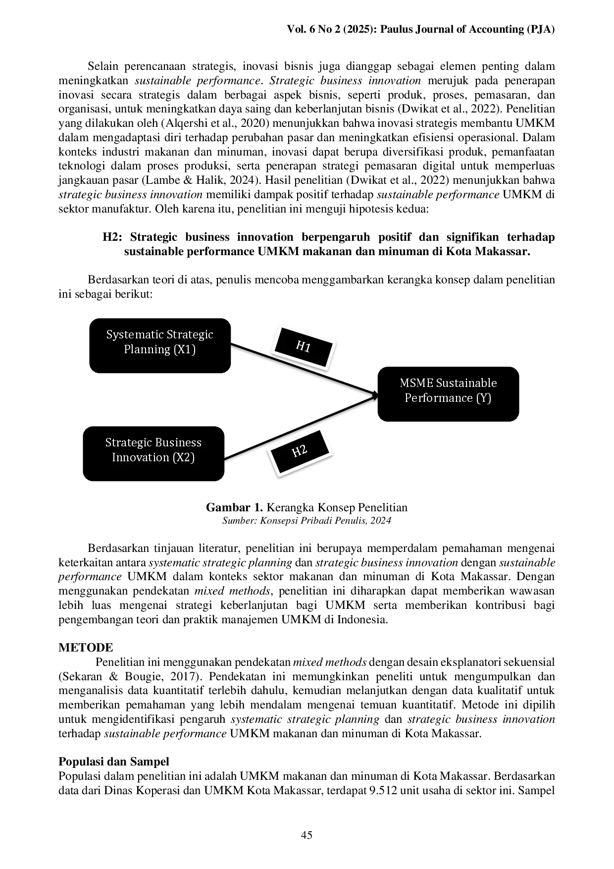 juris Pengaruh Systematic Strategic Planning Dan Strategic Business Innovation Terhadap Sustainable Performance UMKM Studi Kasus Pada UMKM Makanan Dan Minuman Kota Makassar