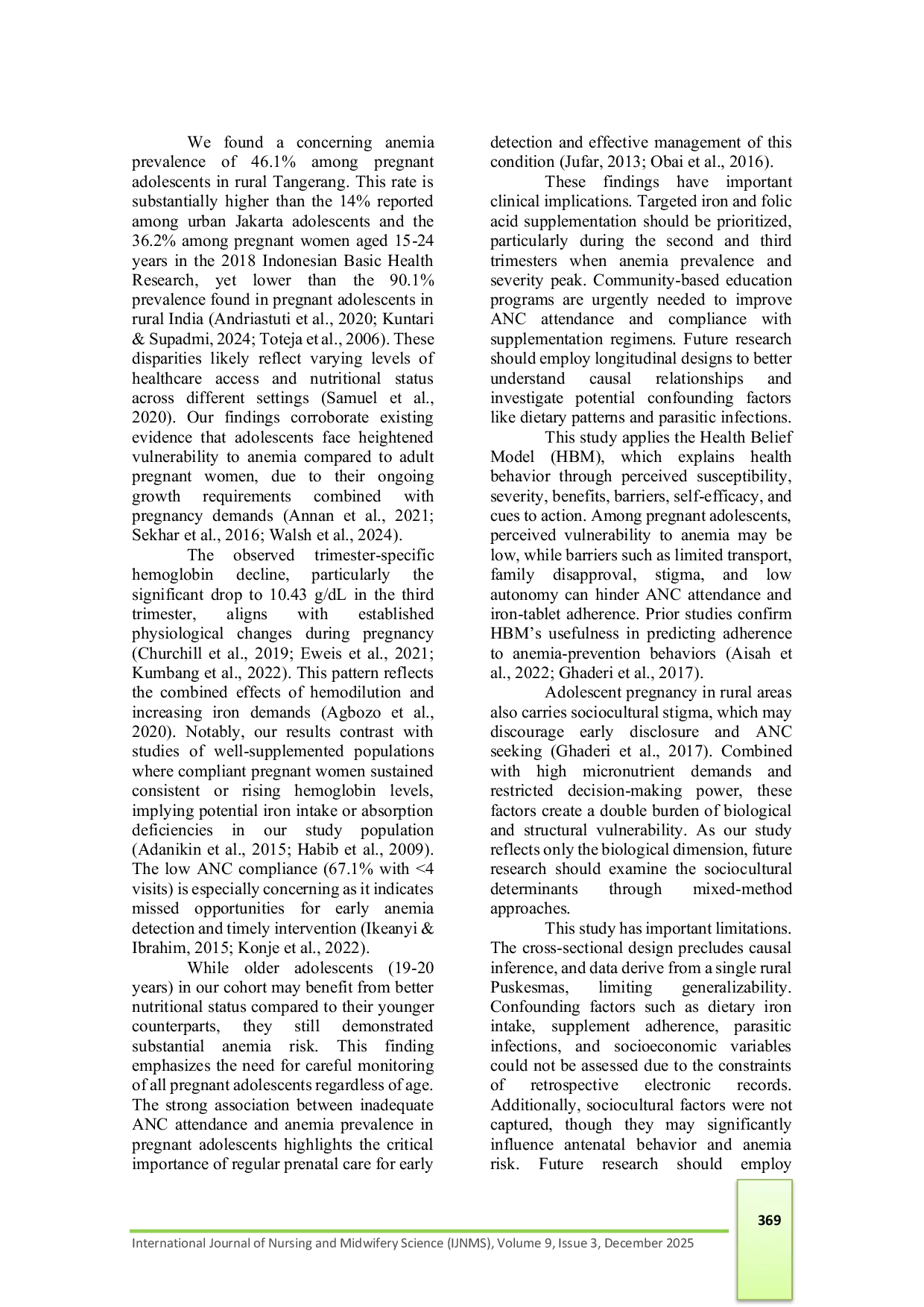 JURIS Too Young to Carry Understanding the Double Burden of Anemia and Early Pregnancy Among Adolescents in Rural Tangerang