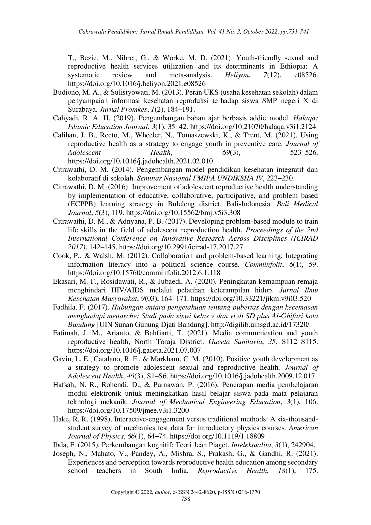 juris Effect of the problem based adolescent reproductive health module on students life skills and attitudes