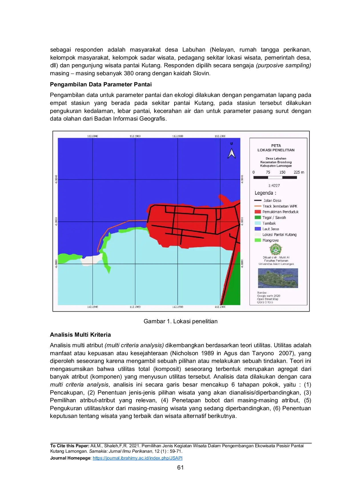 JURIS Pemilihan Jenis Kegiatan Wisata Dalam Pengembangan Ekowisata Pesisir Pantai Kutang Lamongan