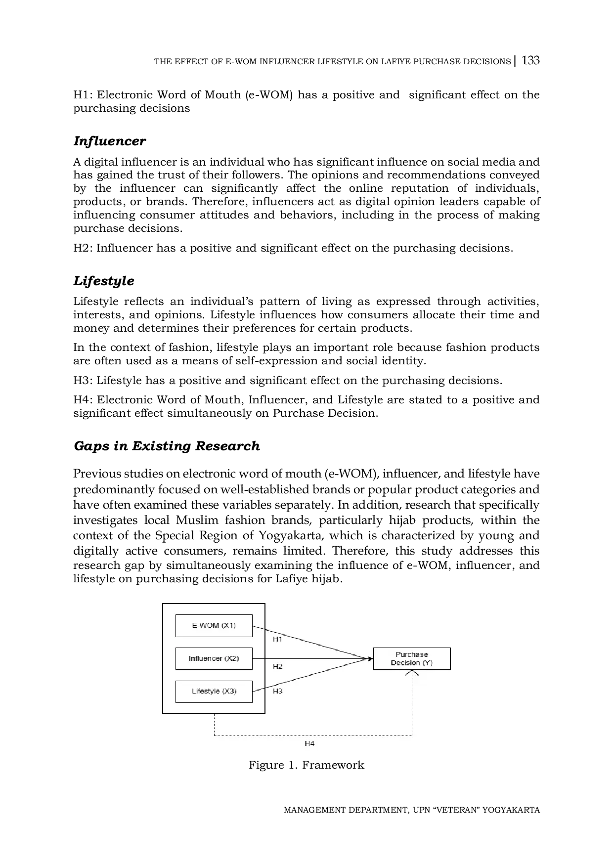 JURIS The Effect of Electronic Word of Mouth Influencer and Lifestyle on Lafiye Purchase Decisions Survey in Yogyakarta Special Region Province