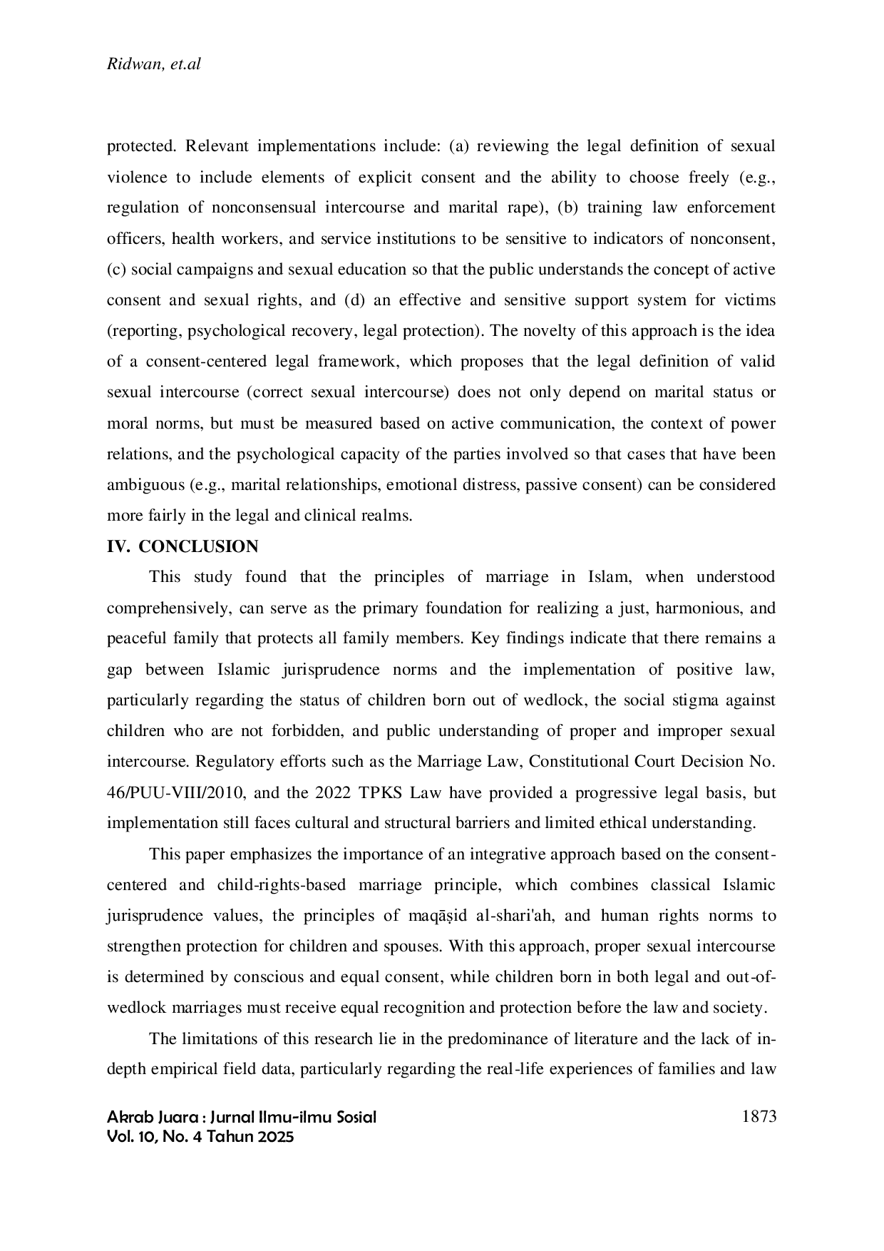 JURIS Principles of Marriage in Creating a Sakinah Family Analysis of Correct Jimak Adab in the Arrisalah Manuscript by Ahmad Sulaiman Kemal Basyah