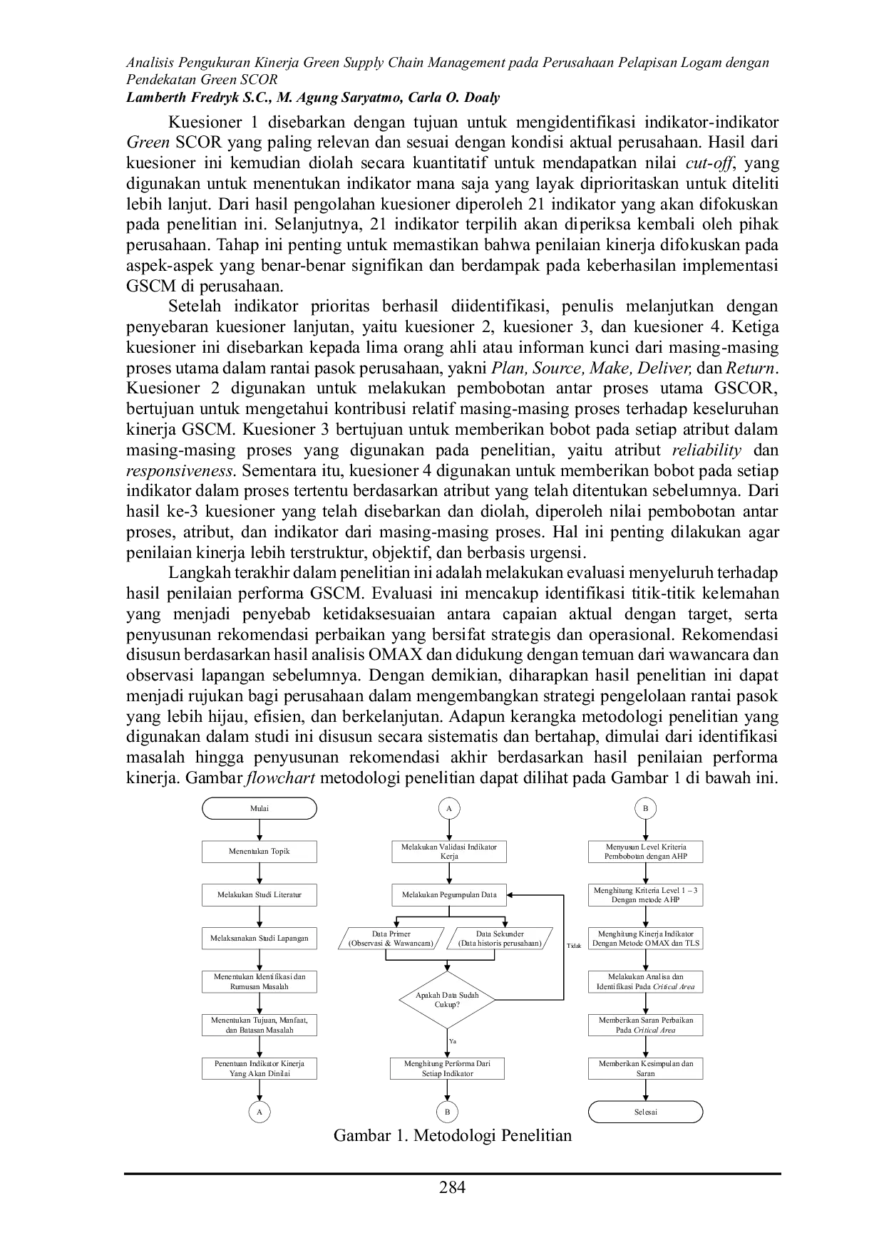 JURIS Analisis Pengukuran Kinerja Green Supply Chain Management pada Perusahaan Pelapisan Logam dengan Pendekatan Green SCOR
