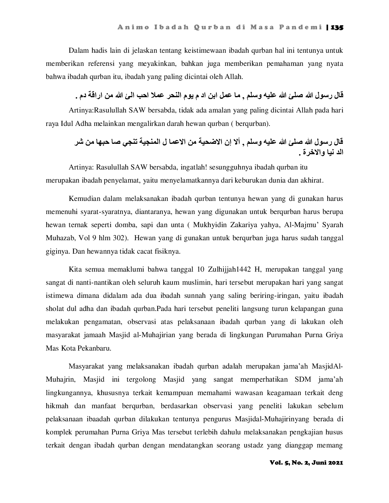 JURIS Animo badah Qurban di masa Pandemi