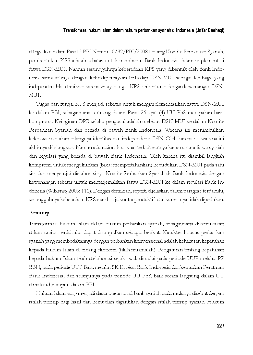 juris Transformasi hukum Islam dalam hukum perbankan syariah di Indonesia
