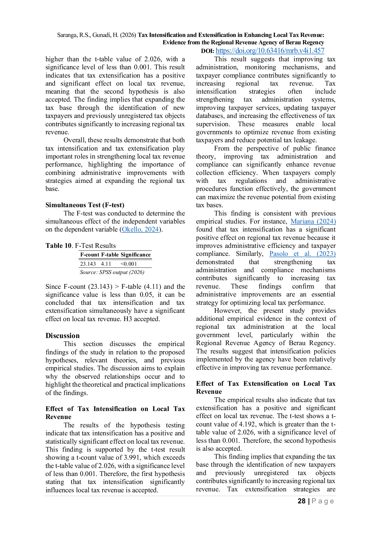 JURIS Tax Intensification and Extensification in Enhancing Local Tax Revenue Evidence from the Regional Revenue Agency of Berau Regency