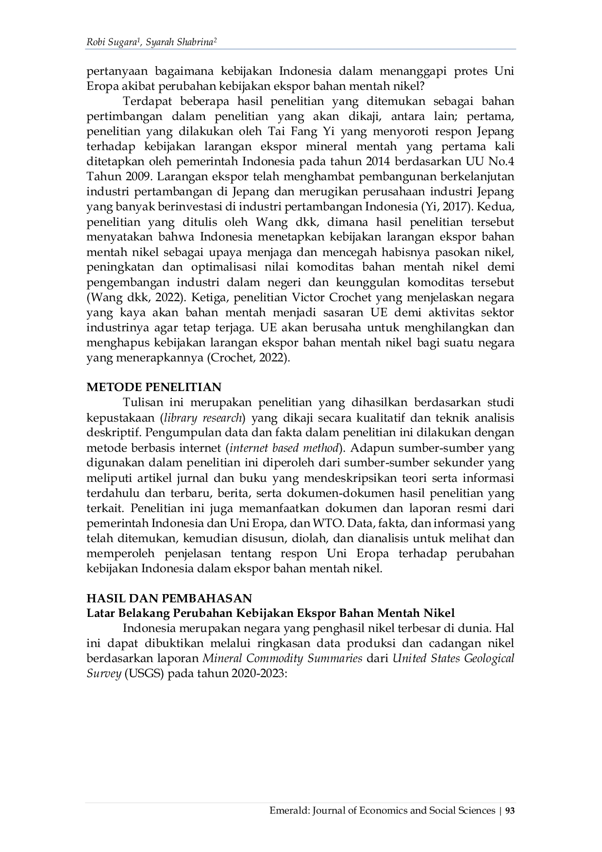 JURIS Dampak Kebijakan Hilirisasi Bahan Mentah Indonesia Terhadap Uni Eropa