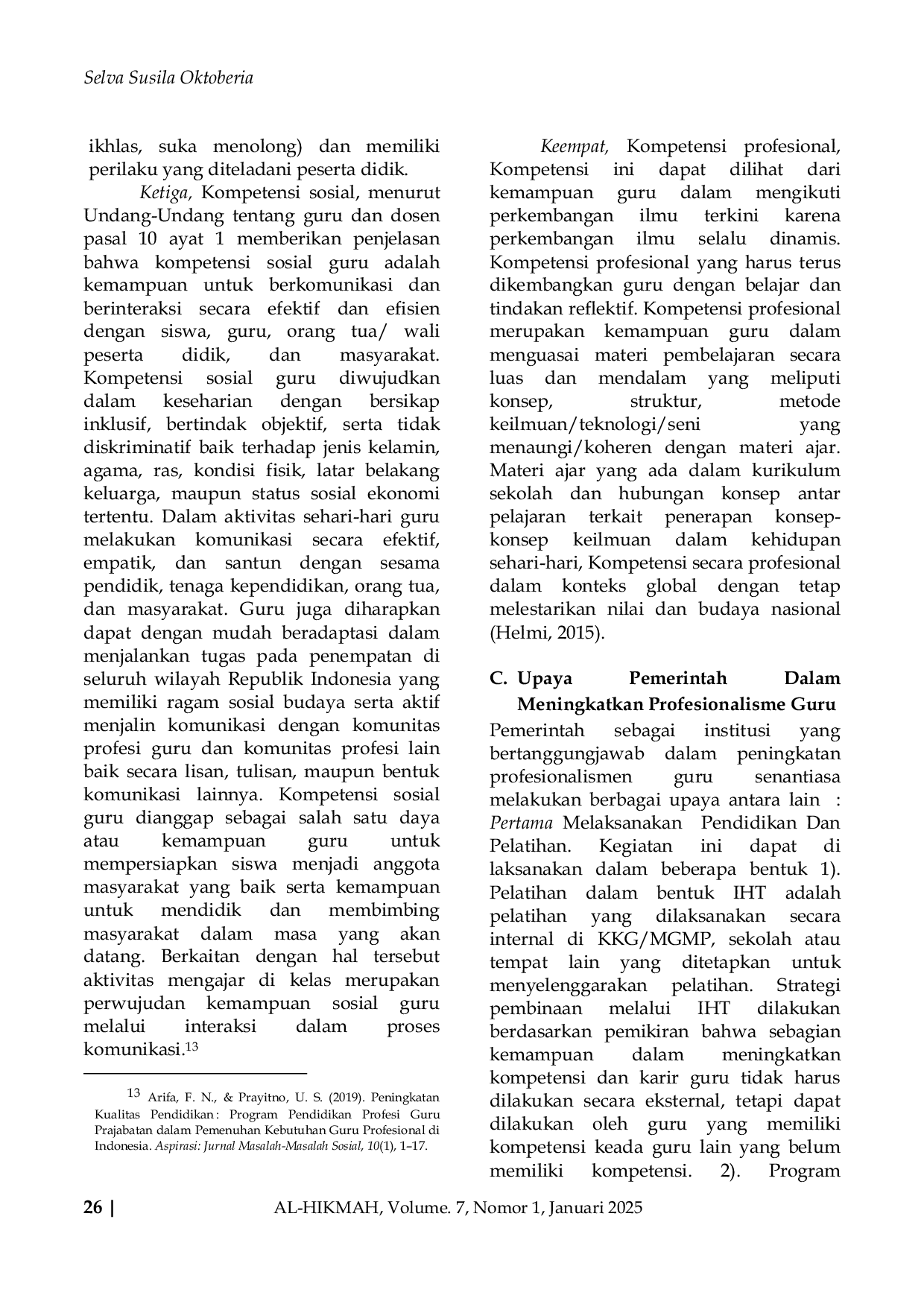 JURIS Peran Profesionalisme Guru Dalam Meningkatakan Kualitas Pendidikan Di Indonesia