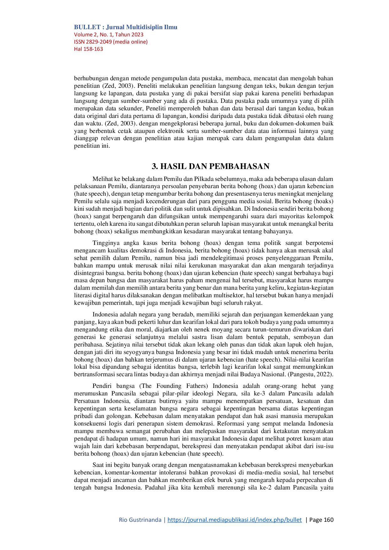 JURIS Pengaruh Berita Hoax Terhadap Kepercayaan Masyarakat Dalam Pemilu di Indonesia