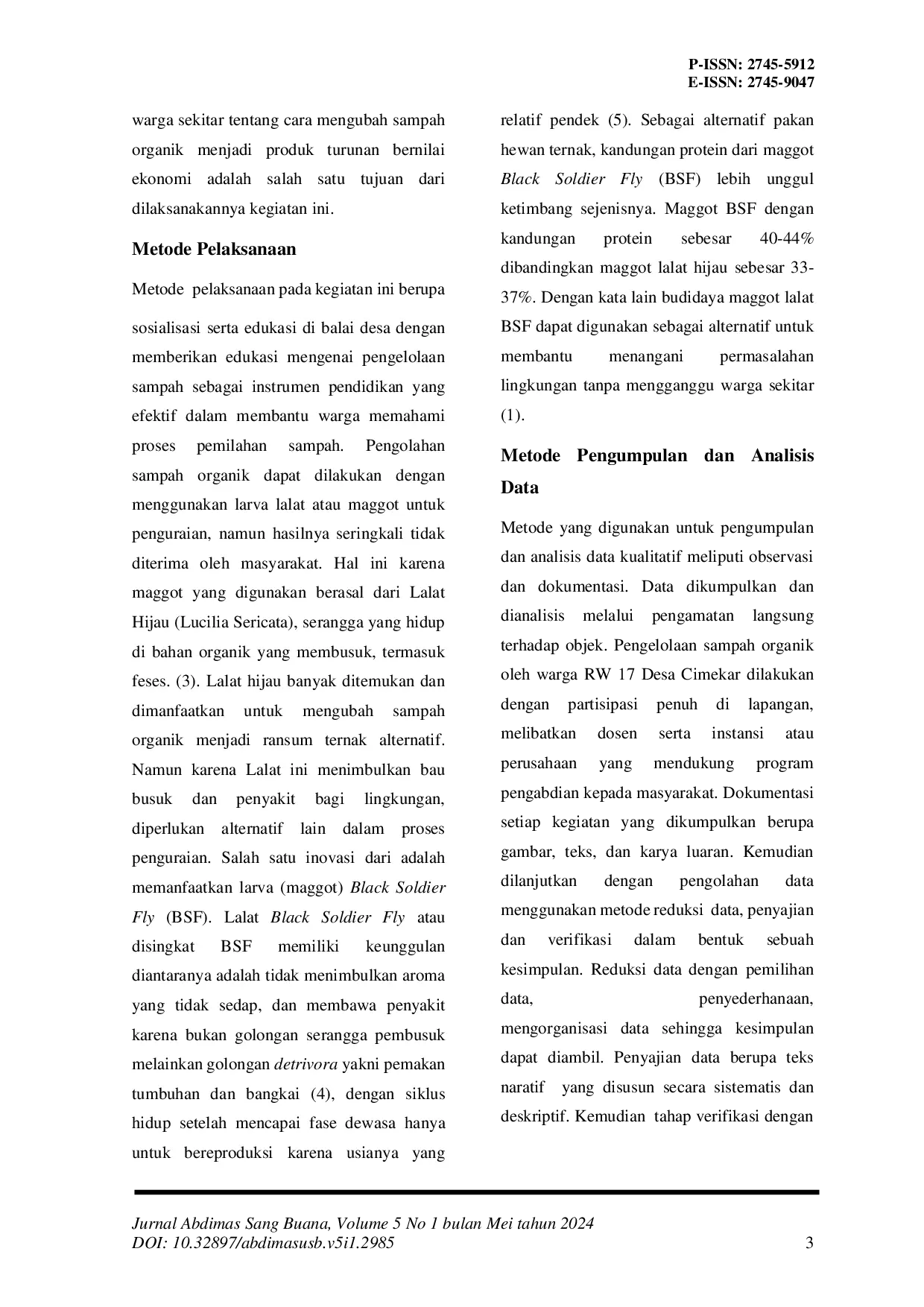 JURIS Peningkatan Kesadaran Masyarakat Melalui Pengelolaan Sampah Dan Budidaya Maggot BSF Desa Cimekar