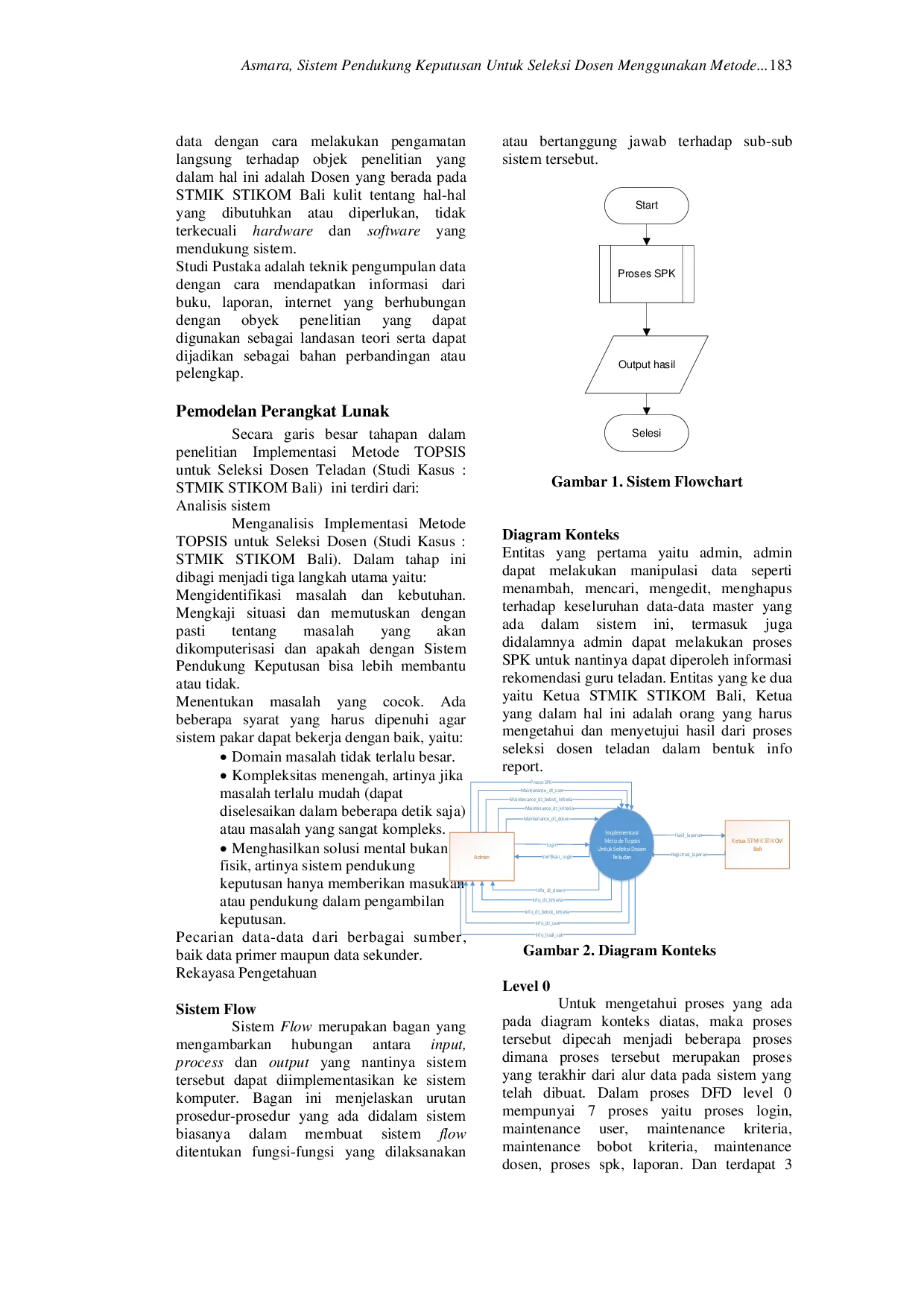 JURIS Sistem Pendukung Keputusan Untuk Seleksi Dosen Menggunakan Metode TOPSIS Studi Kasus STMIK STIKOM Bali