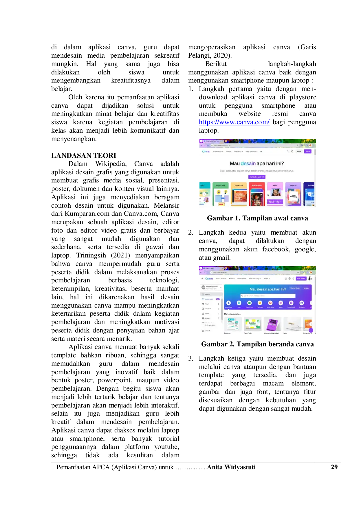 JURIS Pemanfaatan Apca Aplikasi Canva Untuk Meningkatkan Minat Belajar Dan Kreativitas Siswa