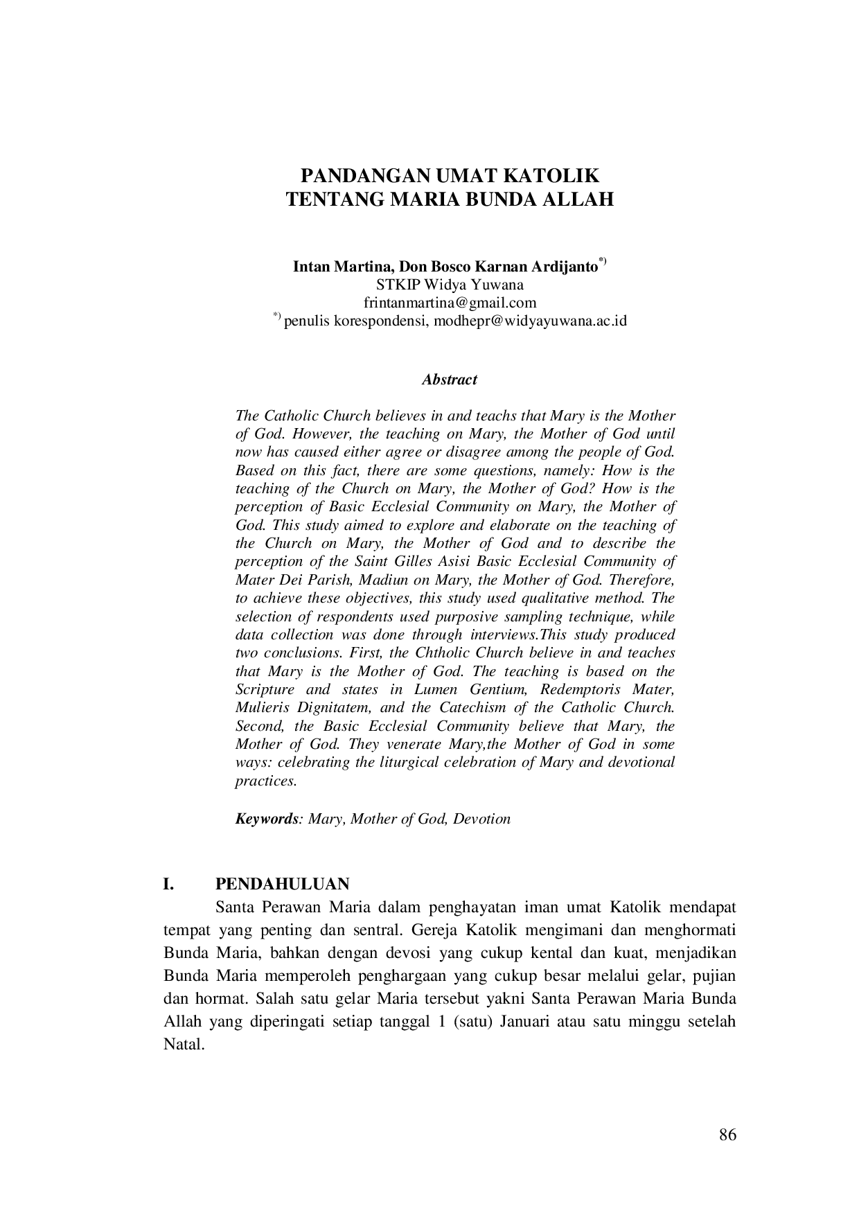 JURIS Pandangan Umat Katolik Tentang Maria Bunda Allah