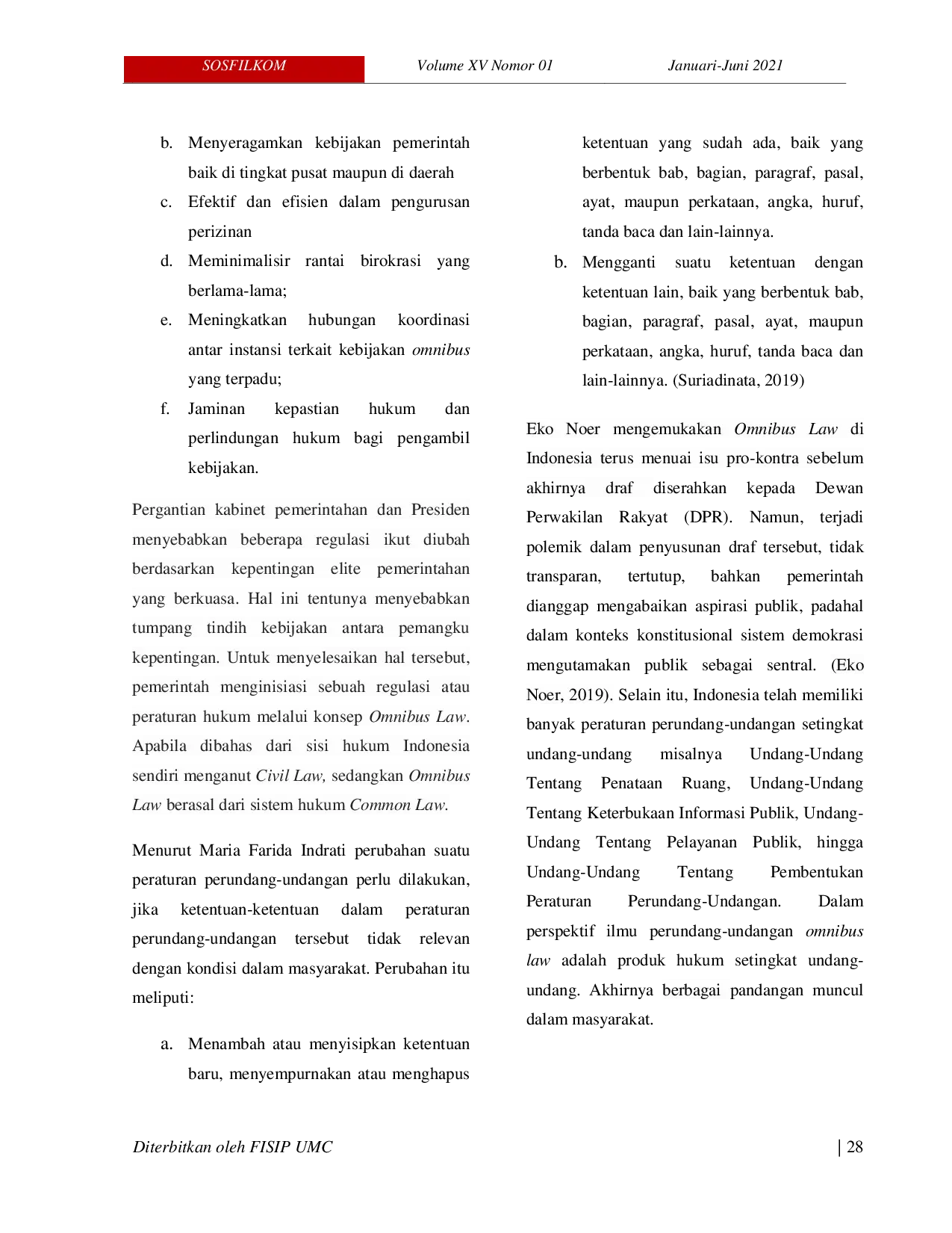 JURIS Respons Milenial Terhadap Kebijakan Komunikasi Publik Pemerintah Mengenai Kebijakan Omnibus Law
