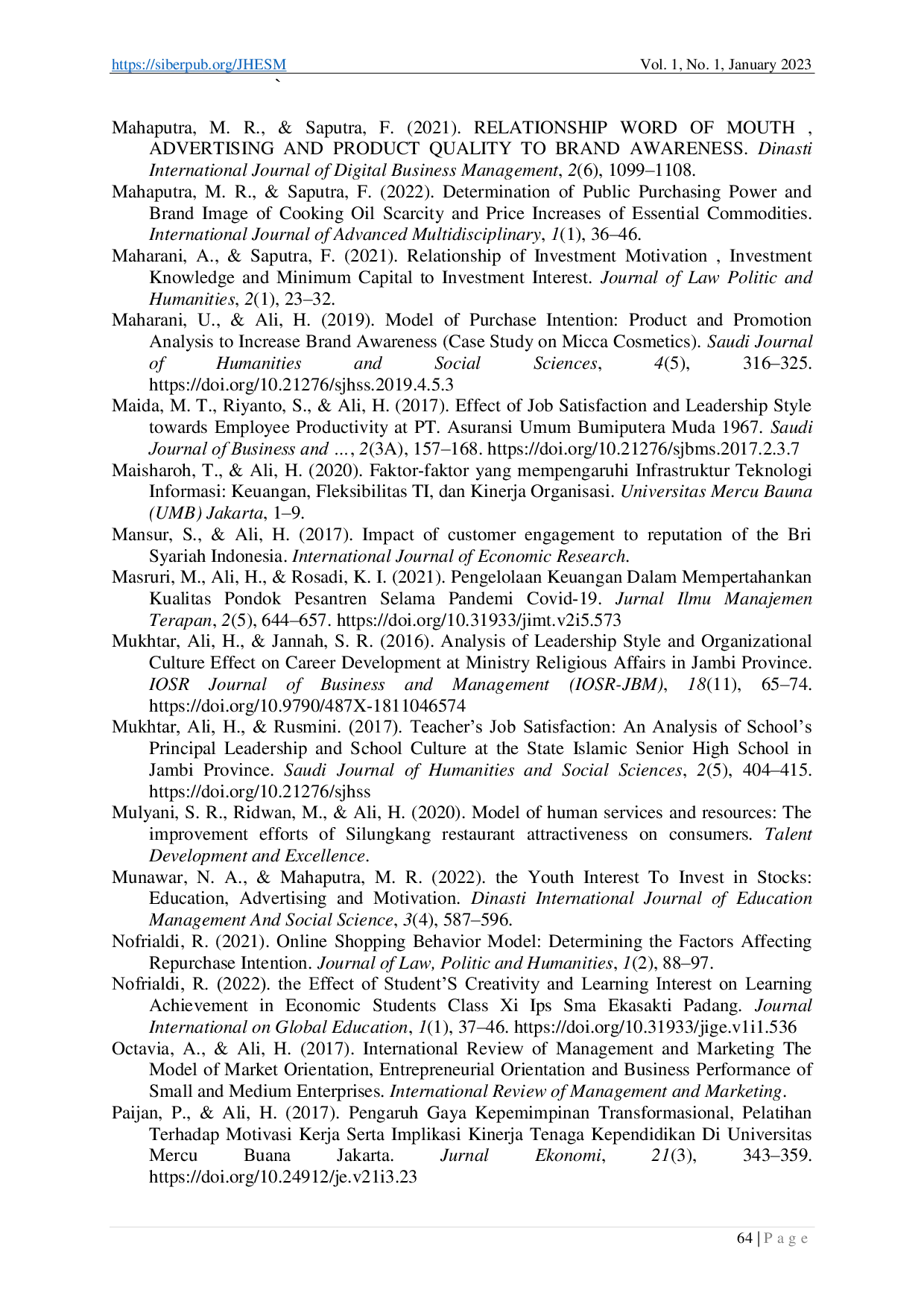 JURIS Analisis Perencanaan Karir terhadap Pengalaman dan Kemampuan Literature Review Manajemen Sumber Daya Manusia