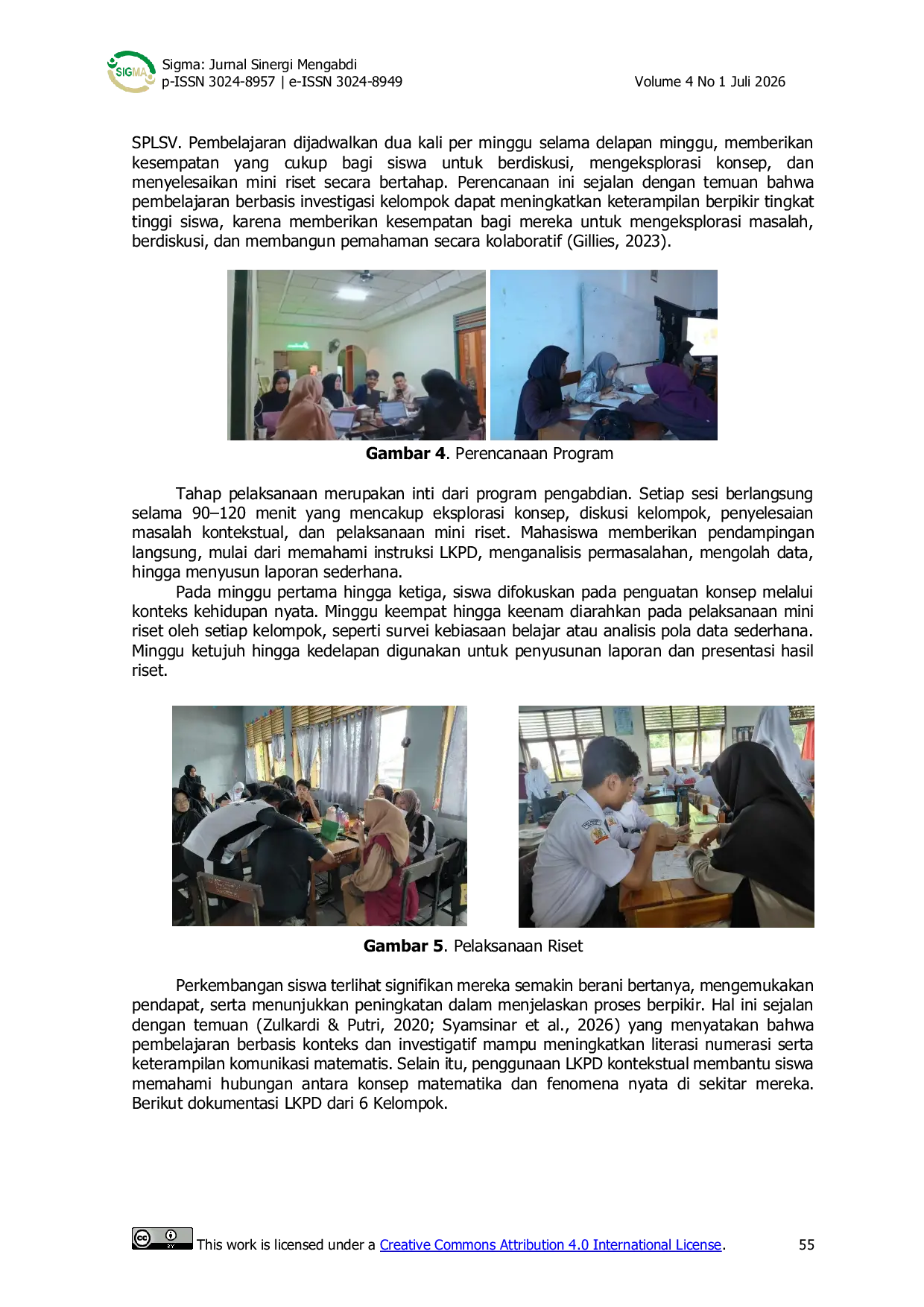 JURIS Pengabdian Mahasiswa Asistensi Mengajar Melalui Program Klub Riset Matematika Siswa Kelas X UPTD SMAN 1 Majene
