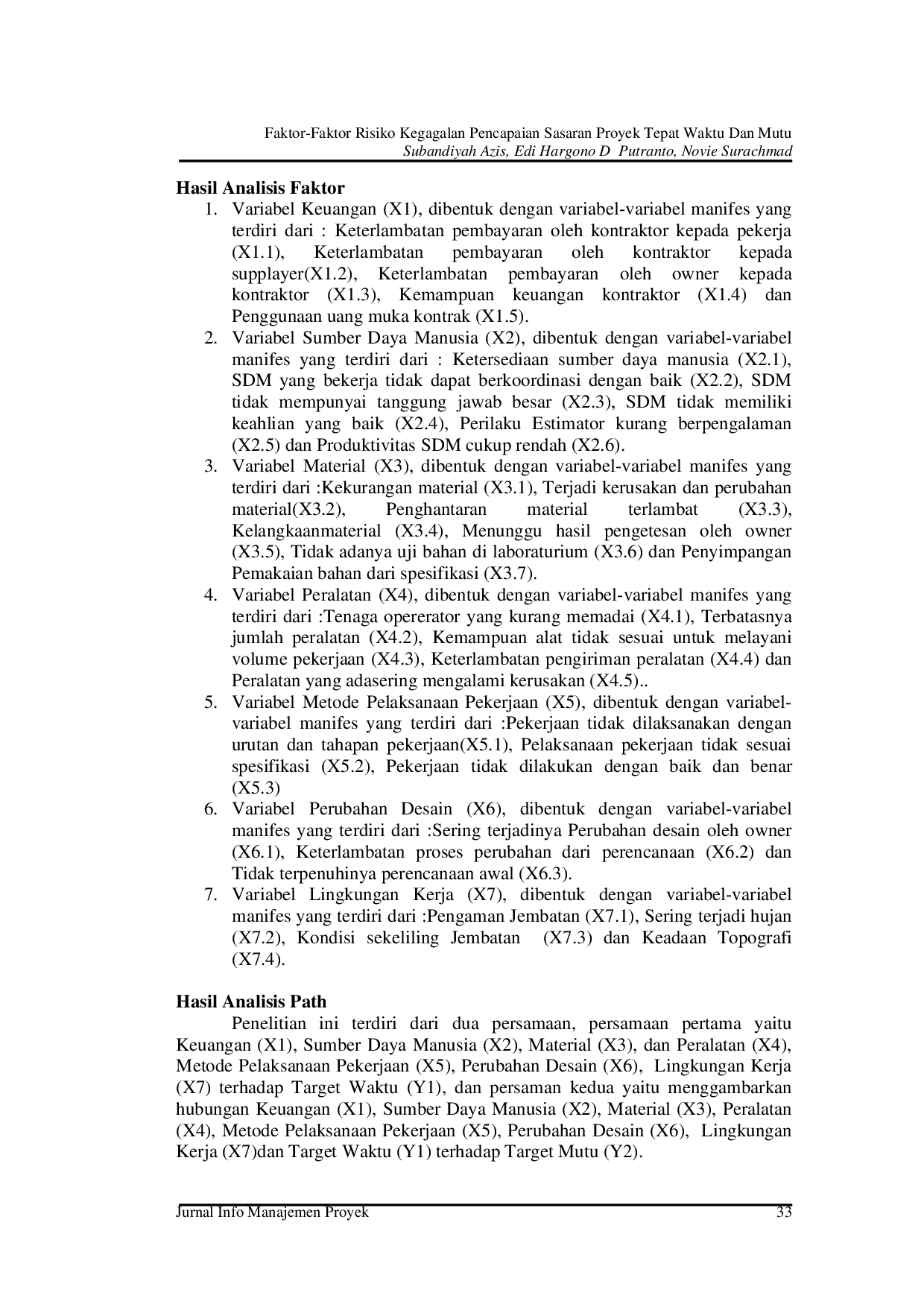 juris Faktor Faktor Risiko Kegagalan Pencapaian Sasaran Proyek Tepat Waktu Dan Mutu