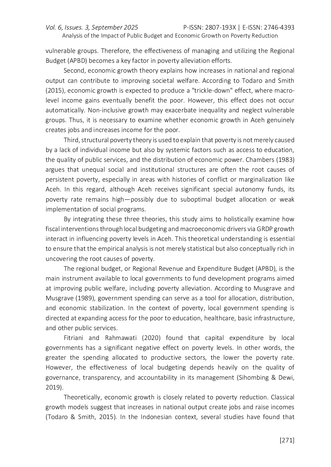 JURIS Analysis of the Impact of Public Budget and Economic Growth on Poverty Reduction Empirical Study in Aceh Province
