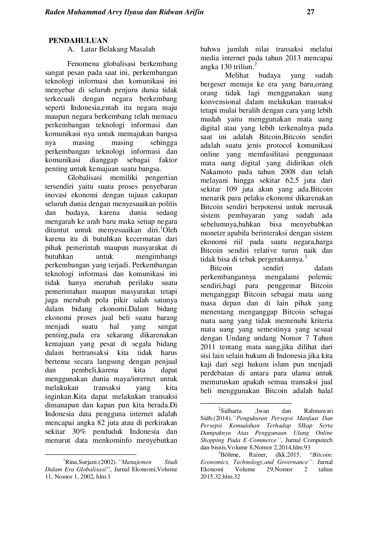 JURIS Transaksi Bitcoin Dalam Perspektif Hukum Islam Dan Hukum Positif Indonesia