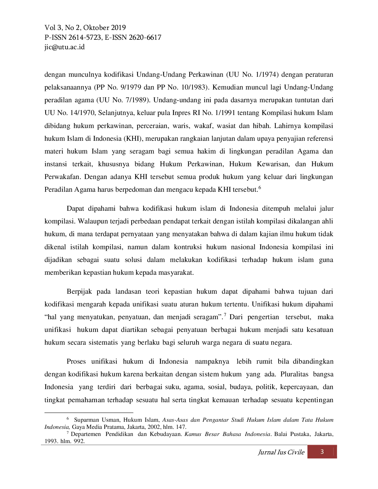 JURIS Kodifikasi Hukum Islam Sebagai Ius Constituendum Terhadap Living Law Yang Hidup Di Dalam Masyarakat