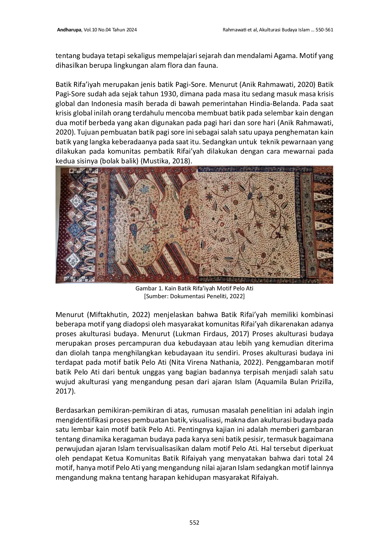 JURIS Akulturasi Budaya Islam Pada Motif Batik Pelo Ati Desa Kalipucang Wetan Kabupaten Batang