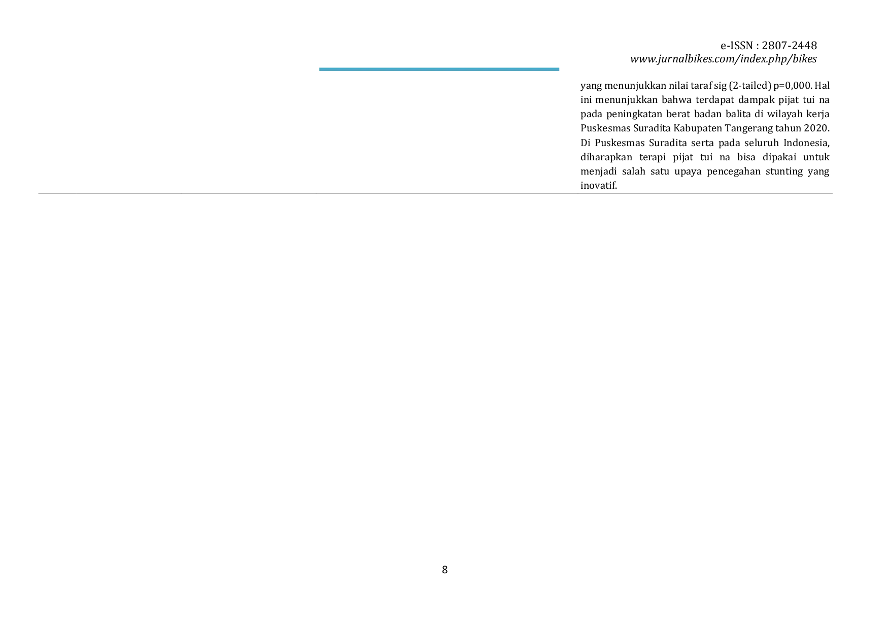 JURIS Pengaruh Pemberian Pijat Tuina Terhadap Nafsu Makan dan Berat Badan pada Balita Literature Review