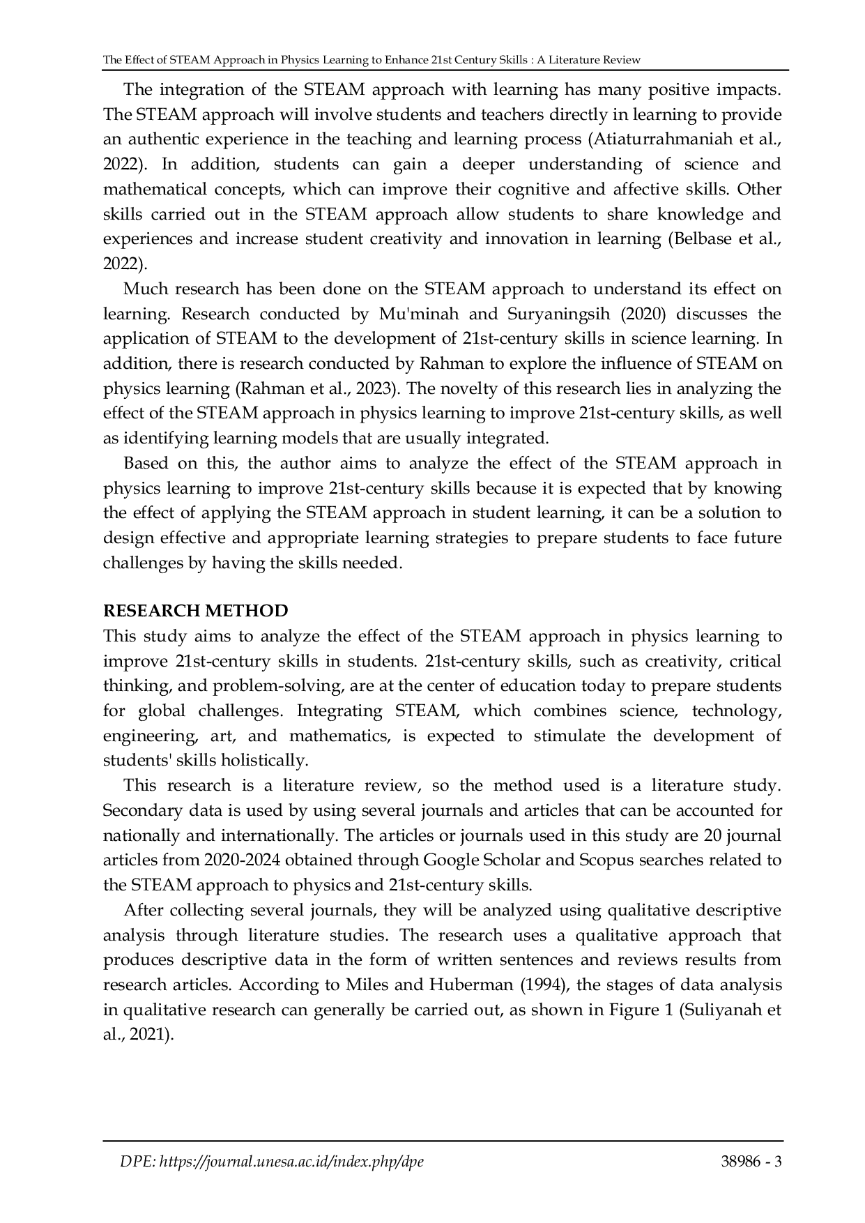 JURIS The Effect of STEAM Approach in Physics Learning to Enhance 21st Century Skills A Literature Review