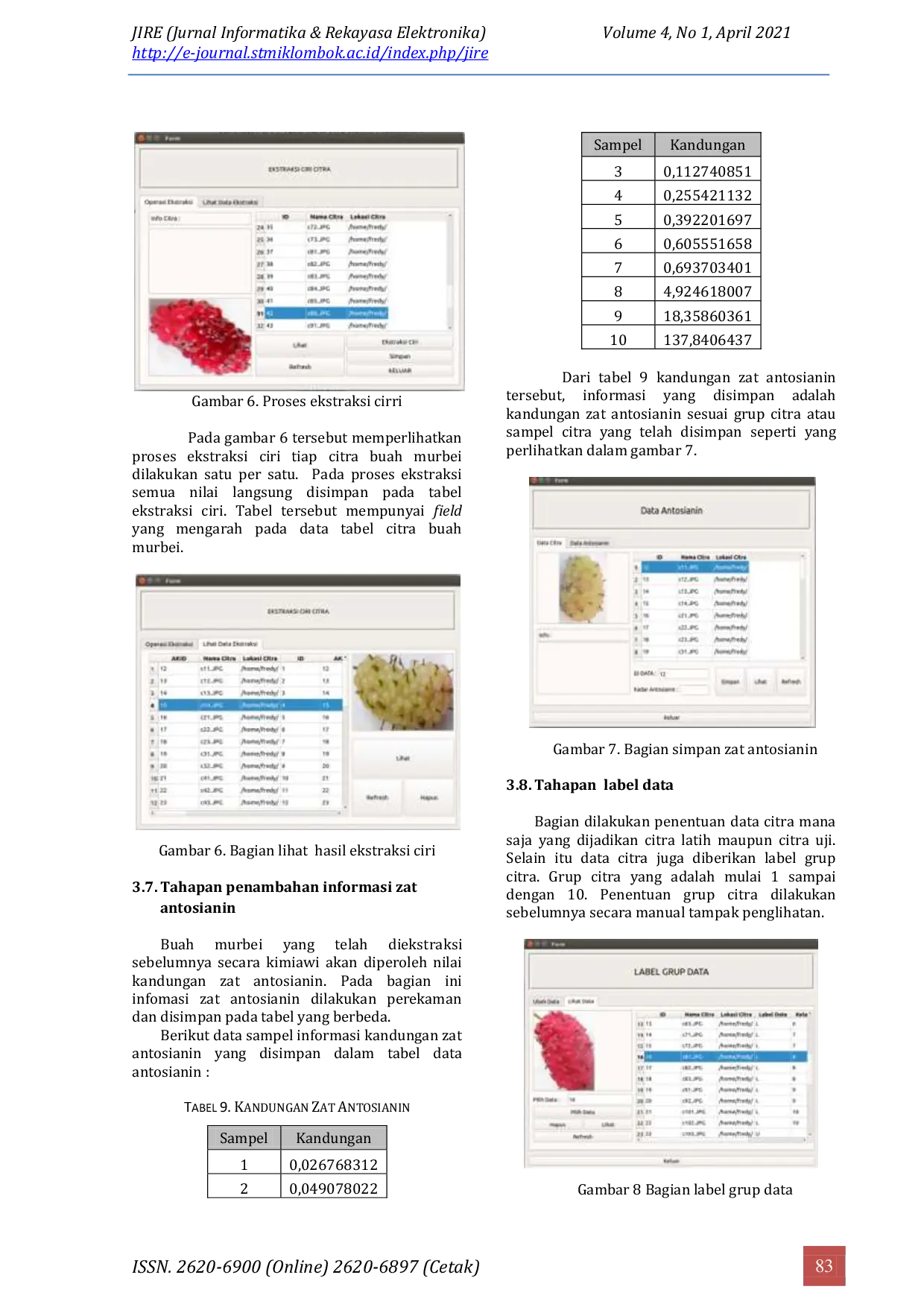 JURIS Implementasi Metode K Nearest Neighbor Untuk Pengenalan Buah Murbei Dengan Korelasi Kandungan Antosianin