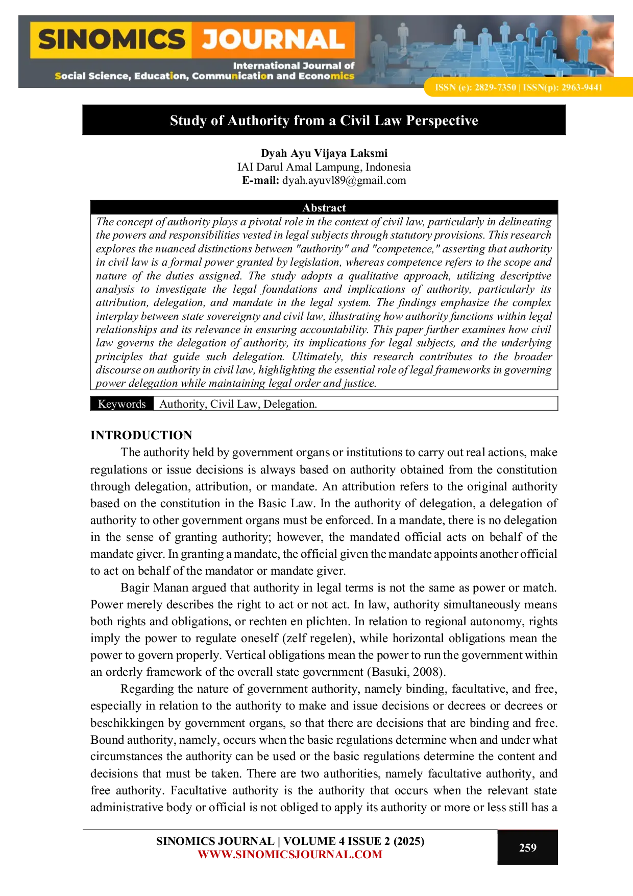 JURIS Study of Authority from a Civil Law Perspective